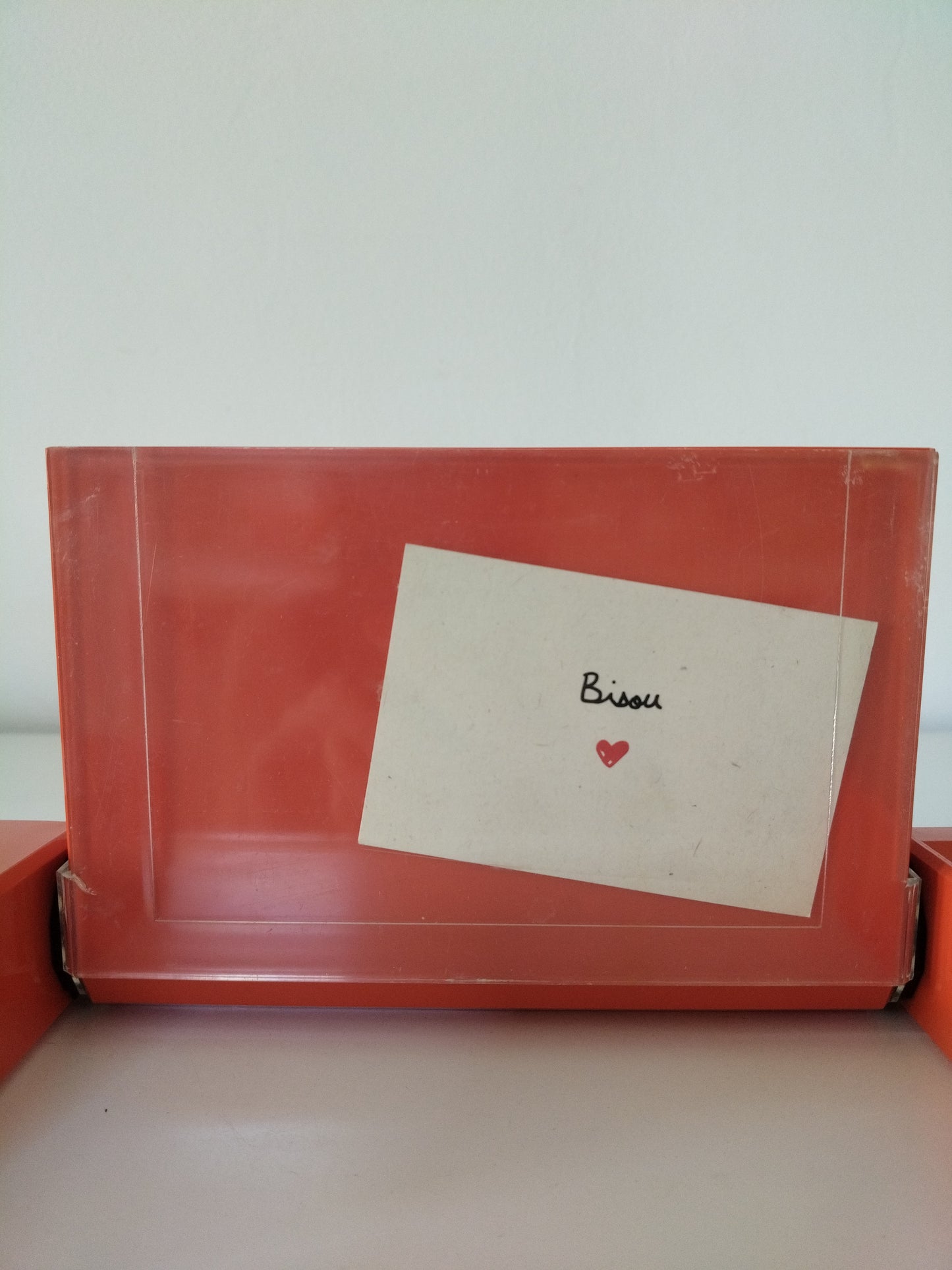Organisateur de bureau vintage en plastique orange