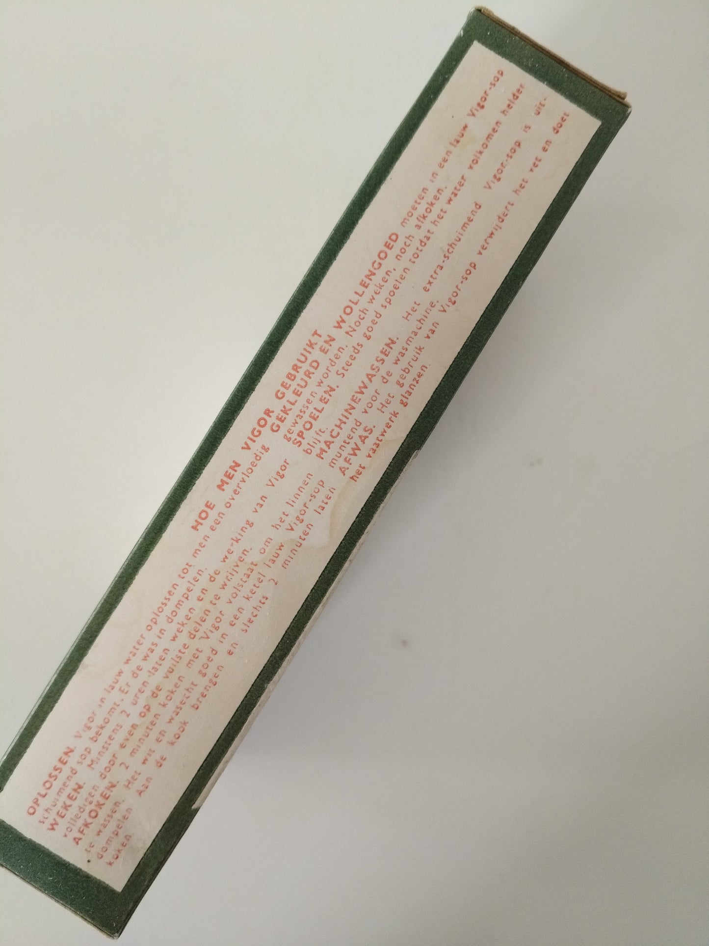 Ancienne boîte cartonnée de poudre de savon au choix : Persil, Soleil ou Vigor (français/ néerlandais)