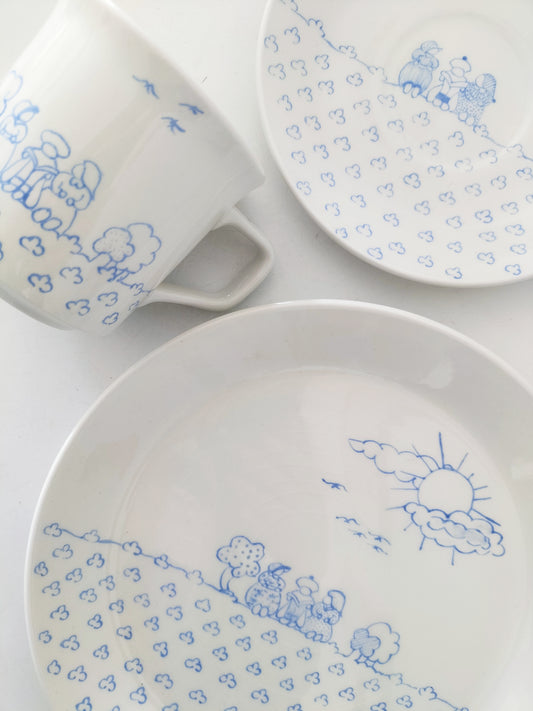 Ensemble petit déjeuner enfant Johnson Brothers peint à la main England