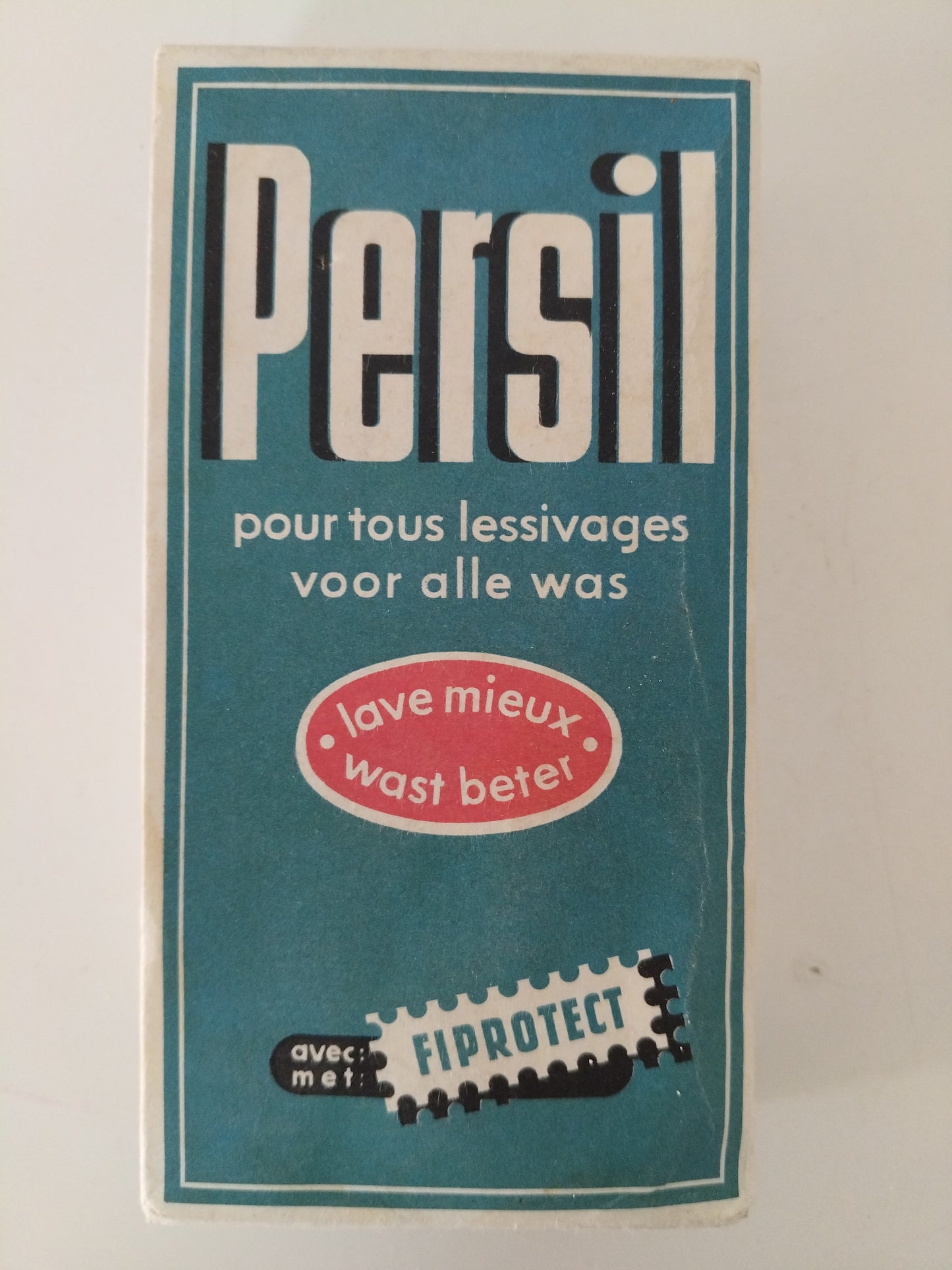 Ancienne boîte cartonnée de poudre de savon au choix : Persil, Soleil ou Vigor (français/ néerlandais)