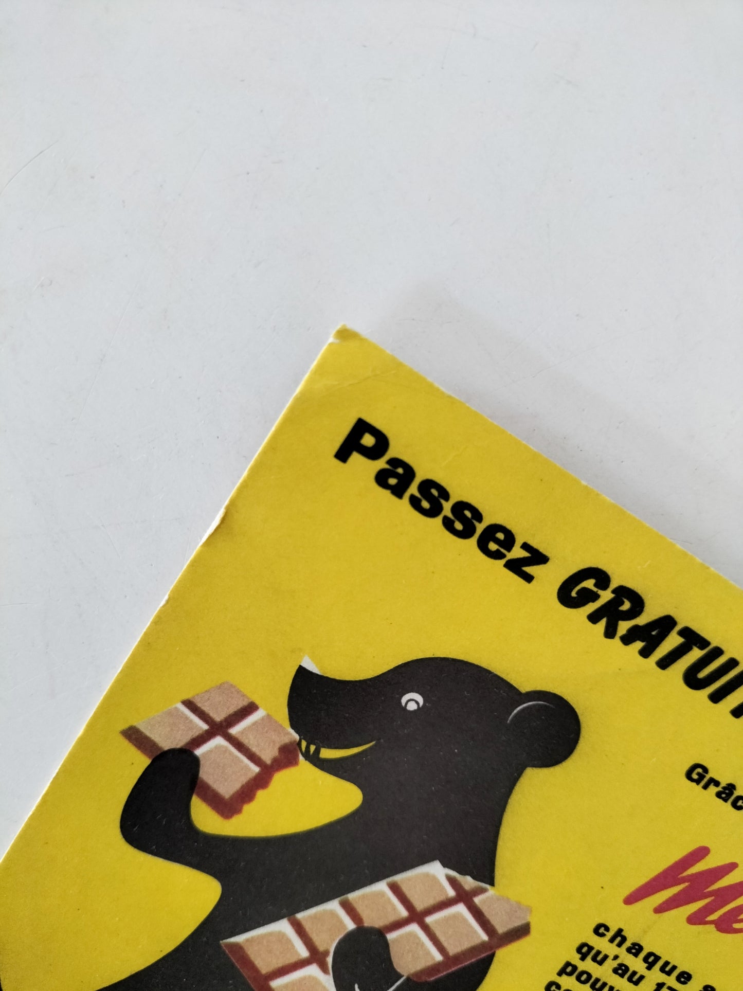 Ancien buvard publicitaire chocolats Meurisse (1961)