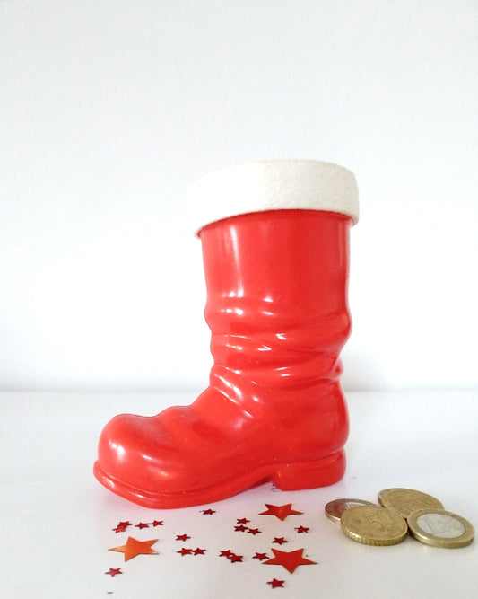 Tirelire botte de Noël en plastique