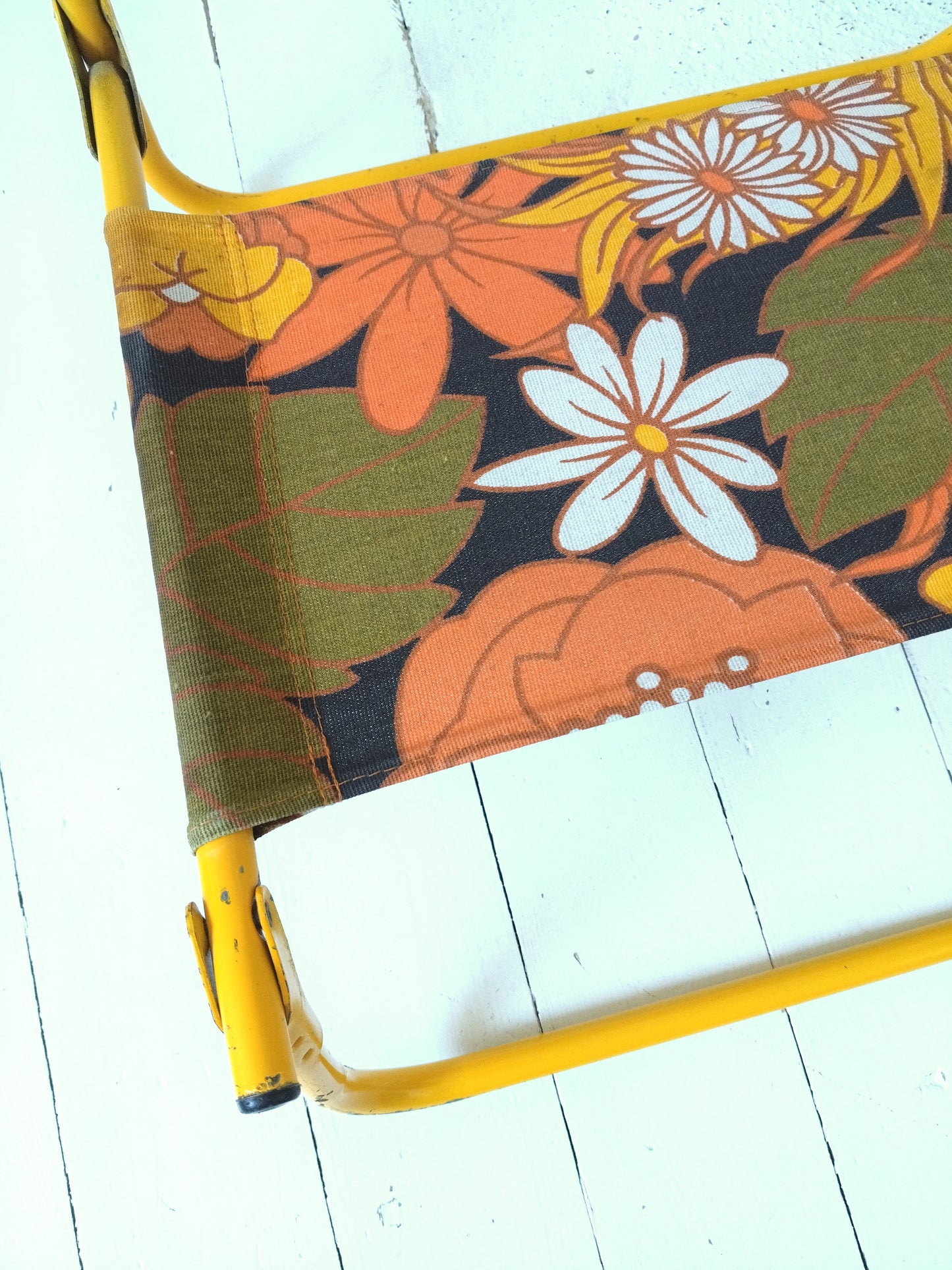 Chaise de plage pliante vintage flower power