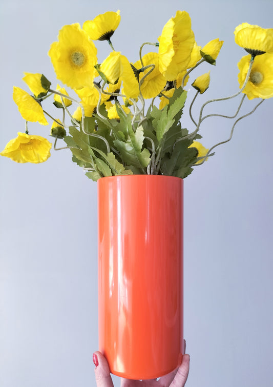 Grand vase vintage en plastique orange made in Holland (!réservé Albertine!)