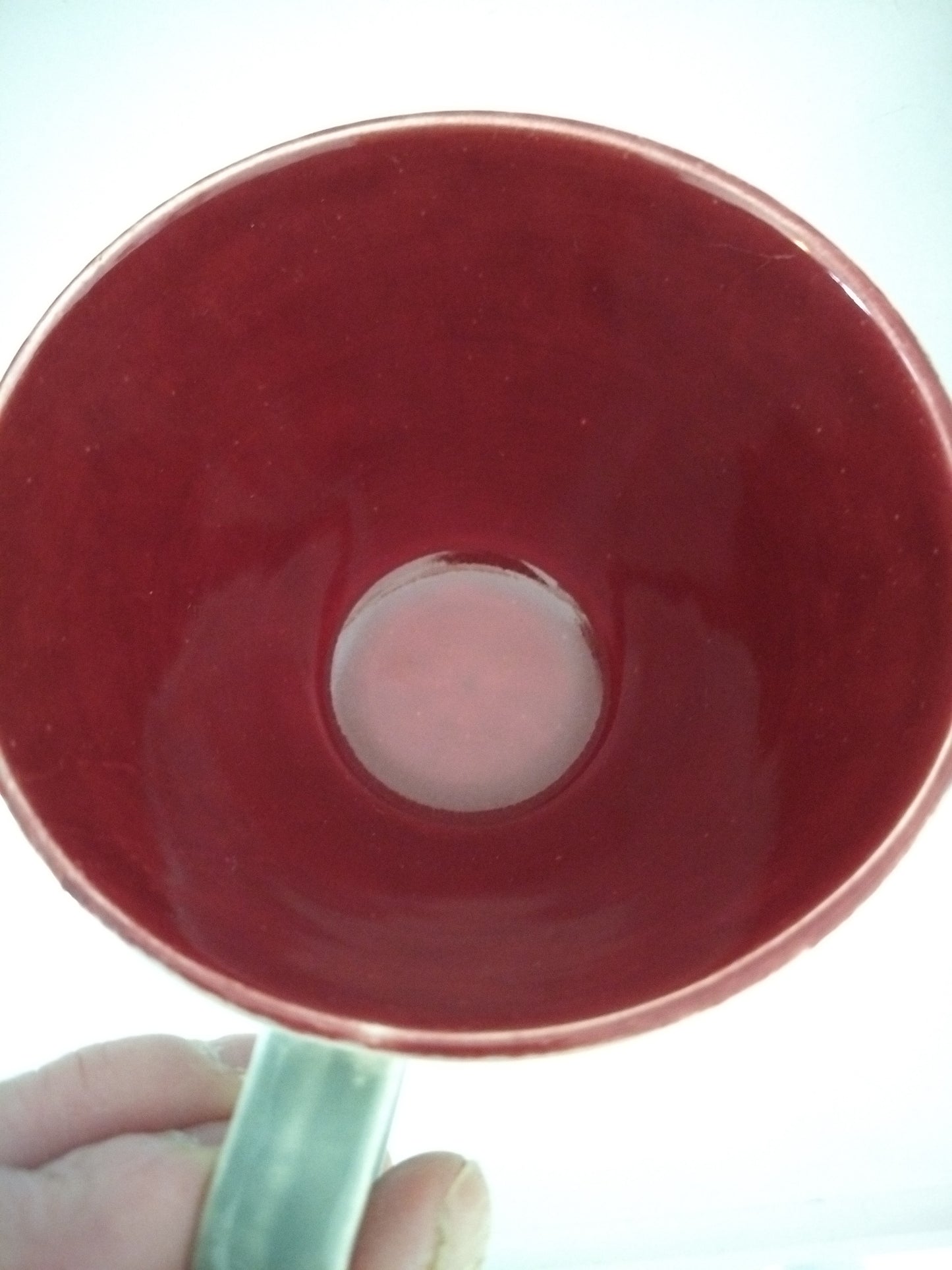 Ensemble 1 tasse grise et 1 soucoupe bordeaux Boch La Louvière Miami Bicolore