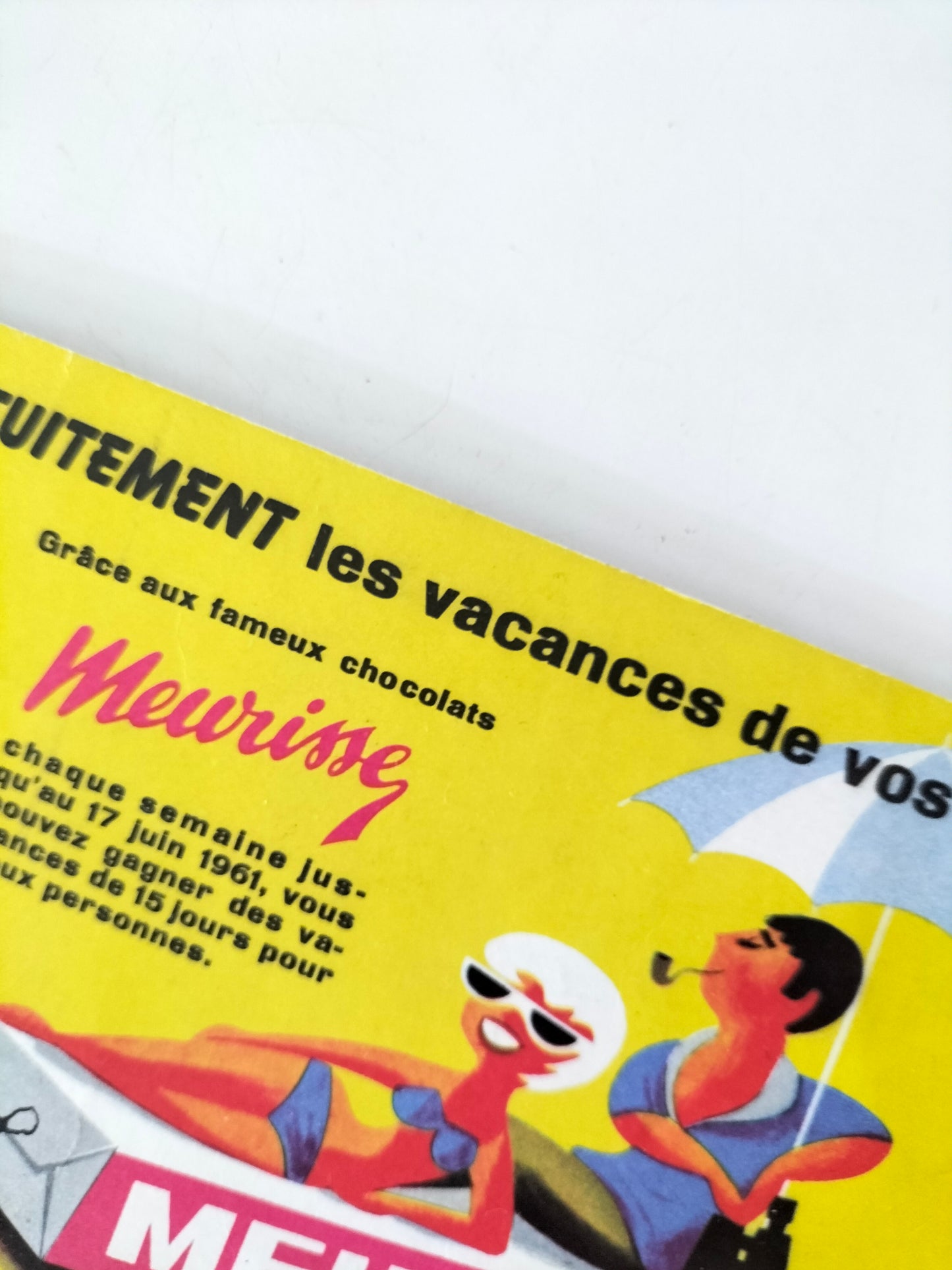 Ancien buvard publicitaire chocolats Meurisse (1961)