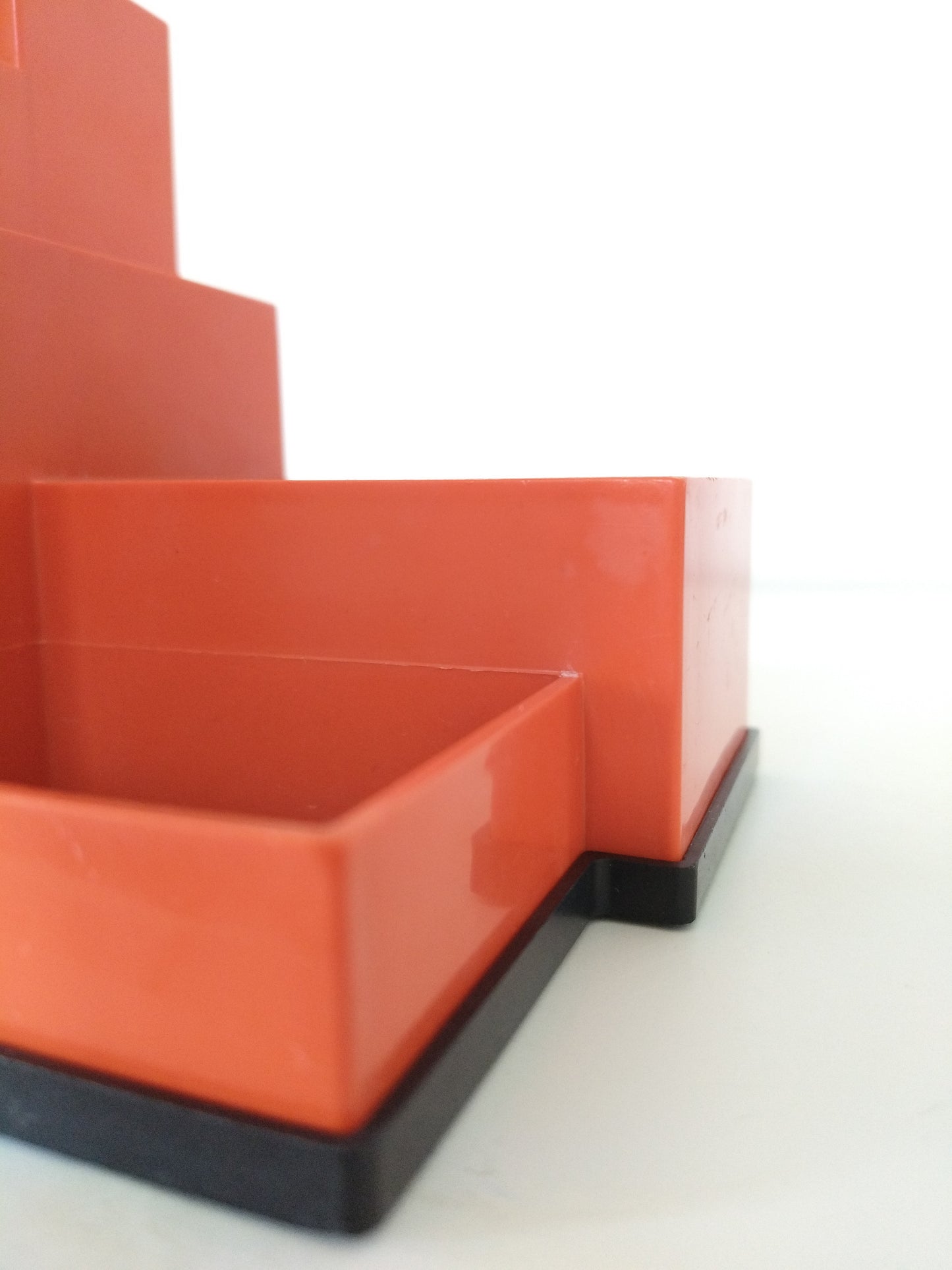 Organisateur de bureau en plastique orange Läufer W.Germany