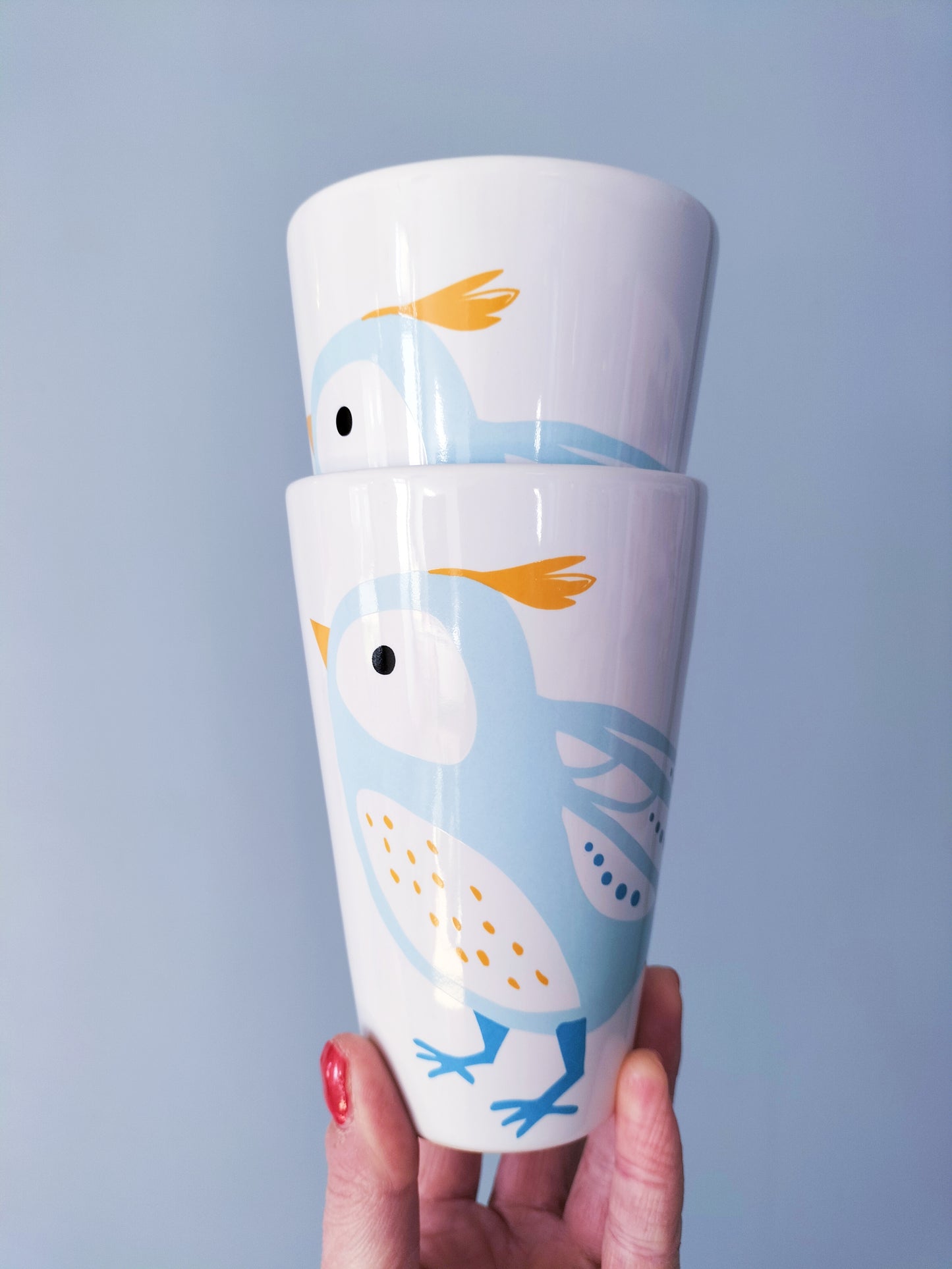 Ensemble de 2 pots/ gros verres Ikea décor oiseau 🐦