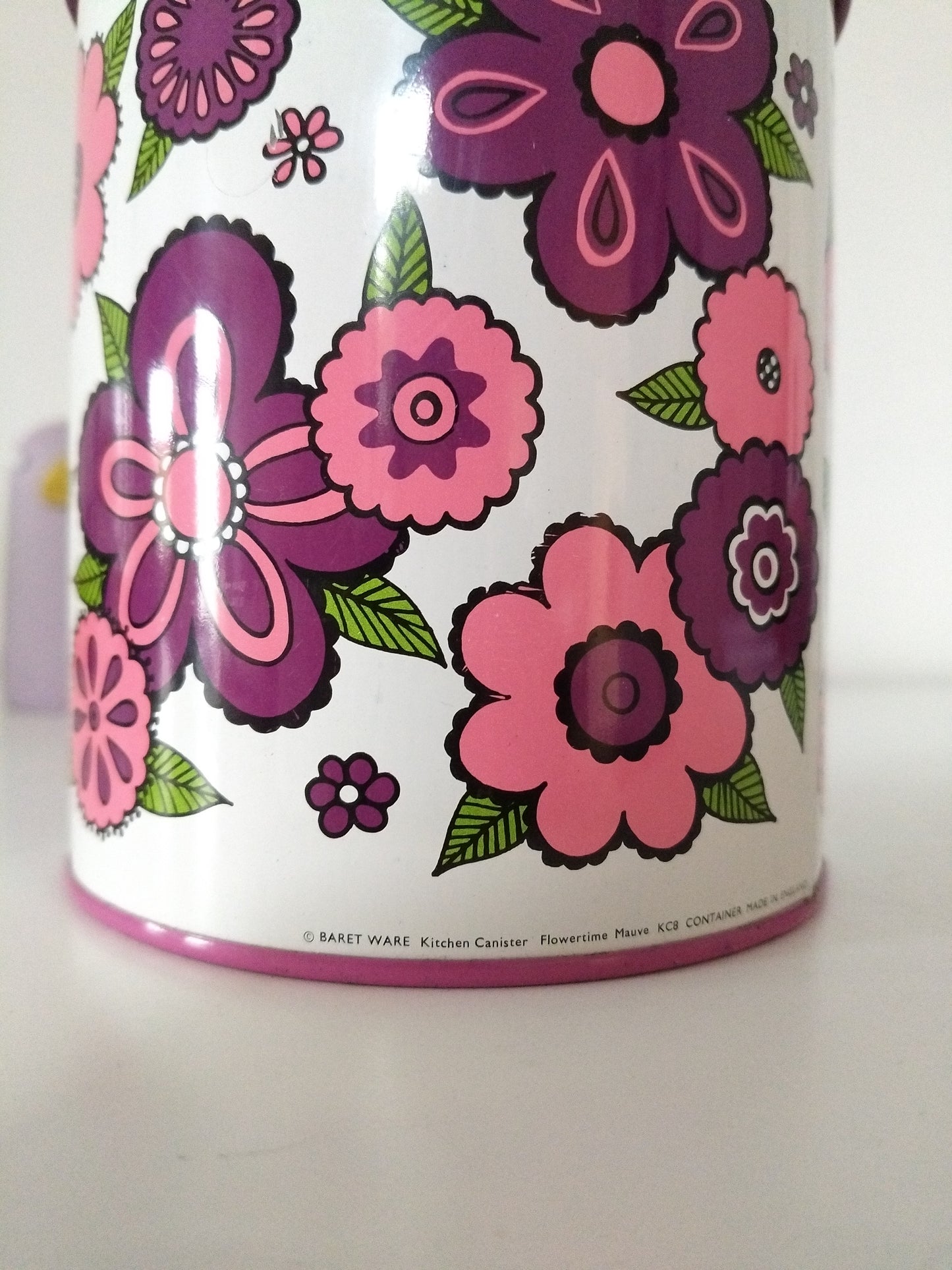 Boîte métallique flower power Baret Ware England