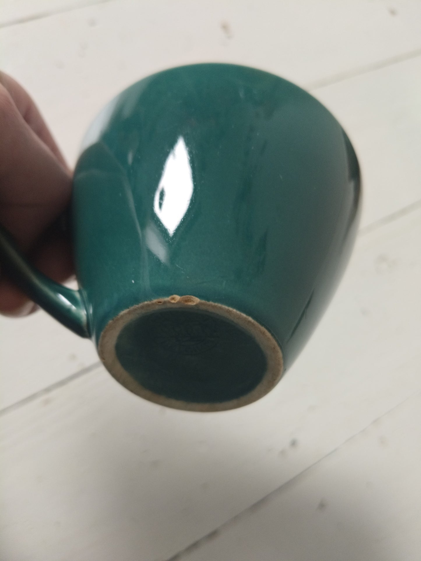 Ensemble 1 tasse verte + 1 soucoupe jaune Kéralux Boch La Louvière Miami Bicolore