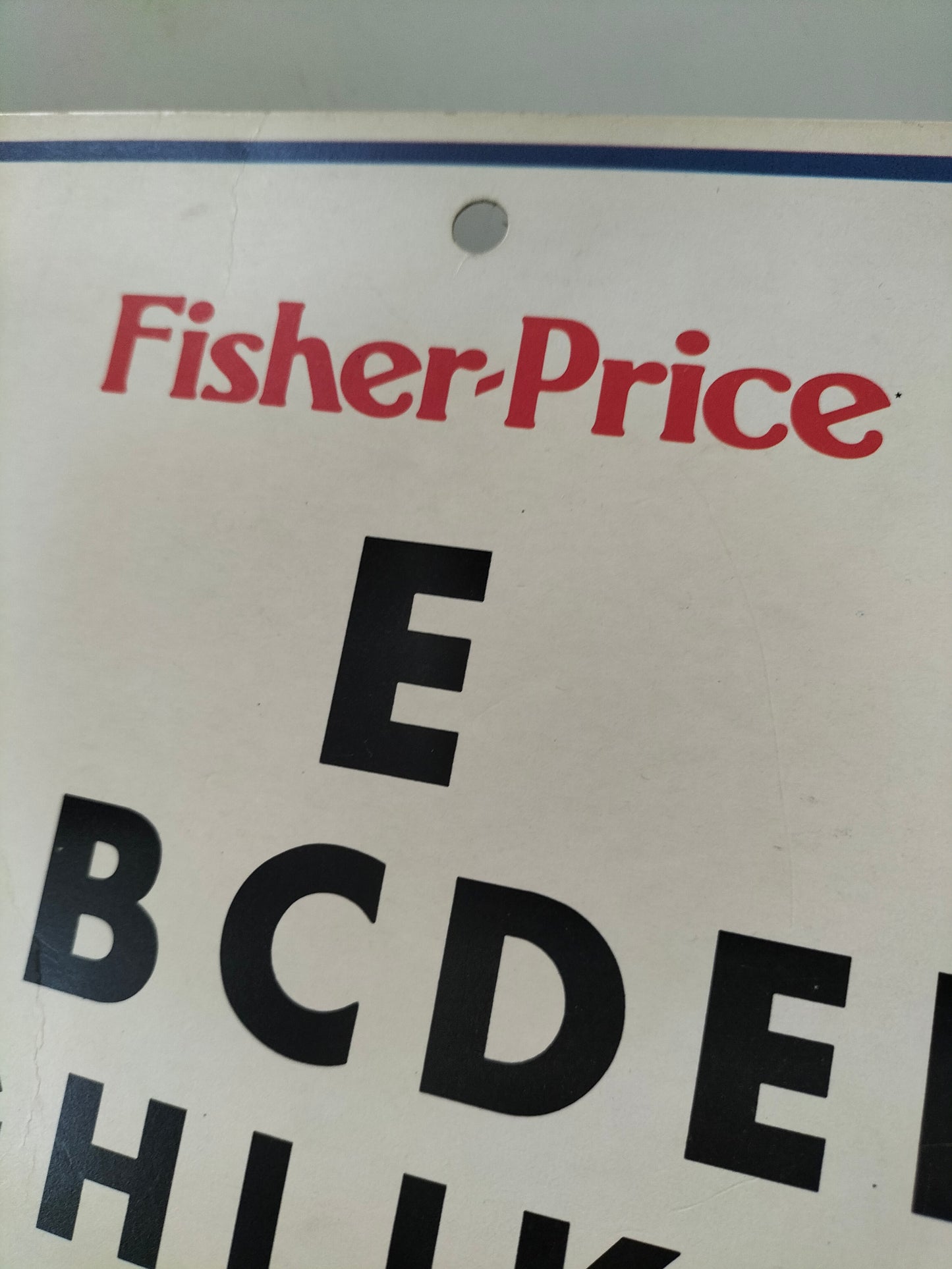 Affiche murale cartonnée "eye chart" Fisher Price 1977