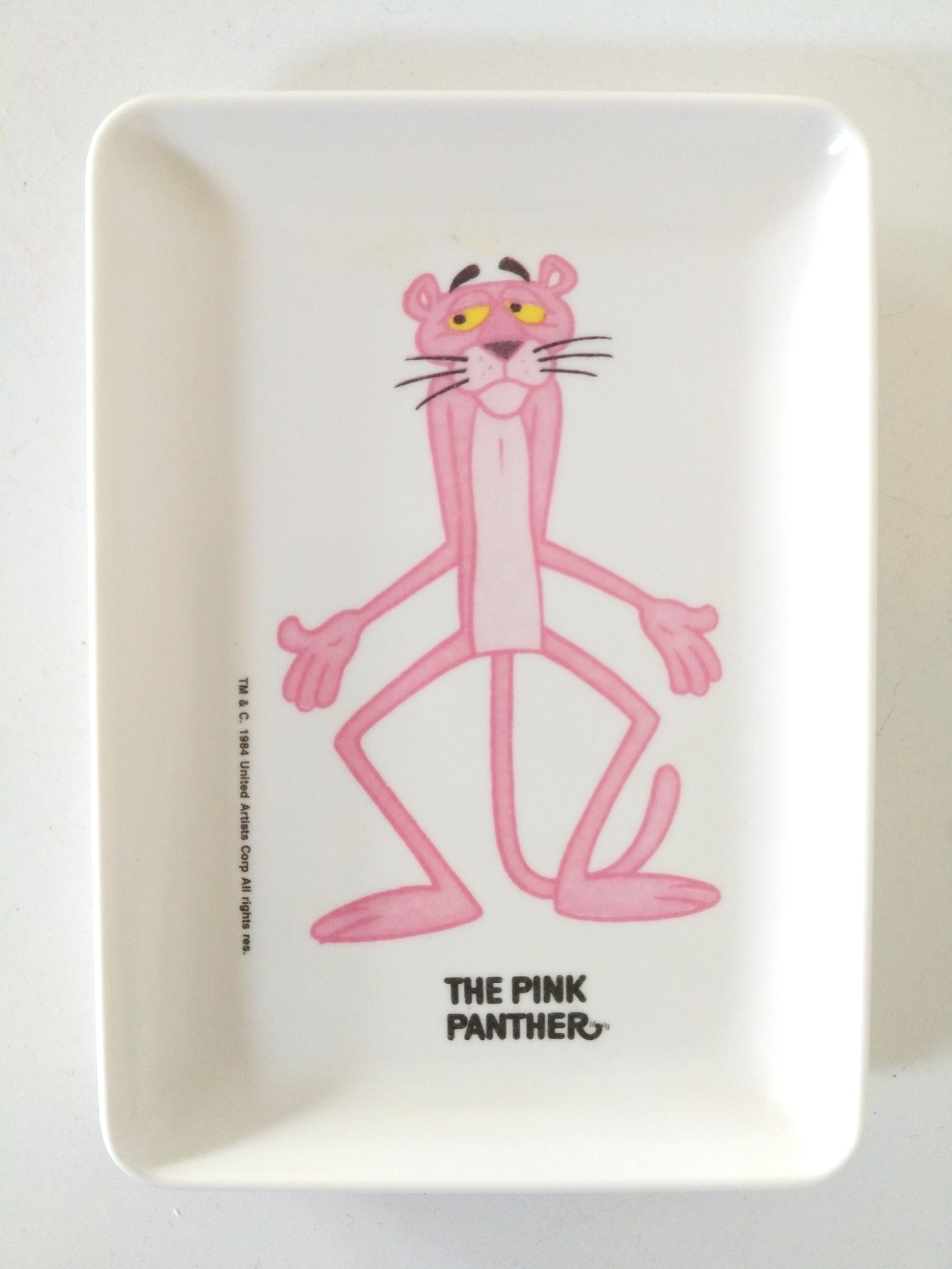 Coupelle/ vide-poches/ mini plateau melaminé la panthère Rose 1984