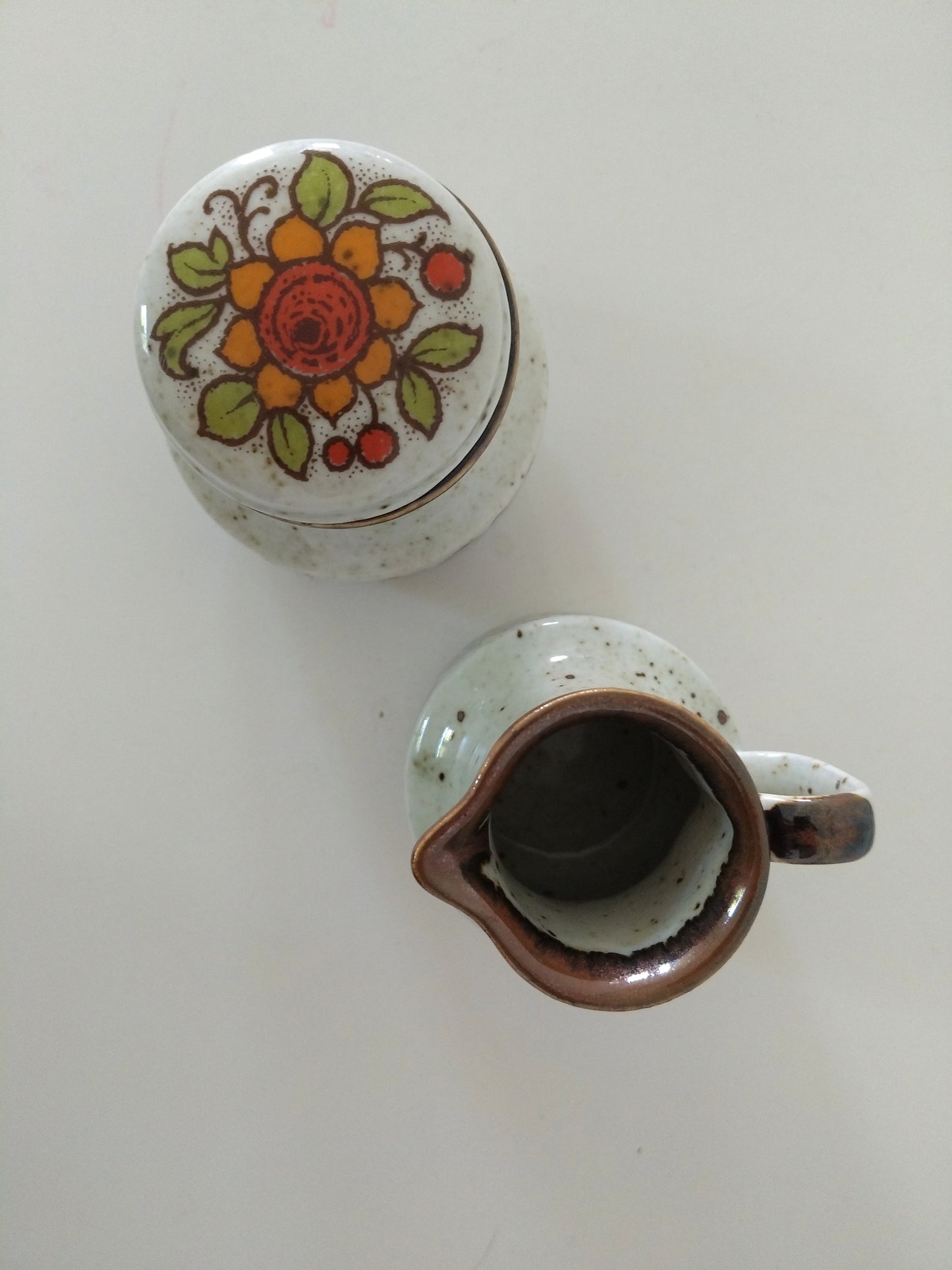 Ensemble sucrier et pot à lait en grès