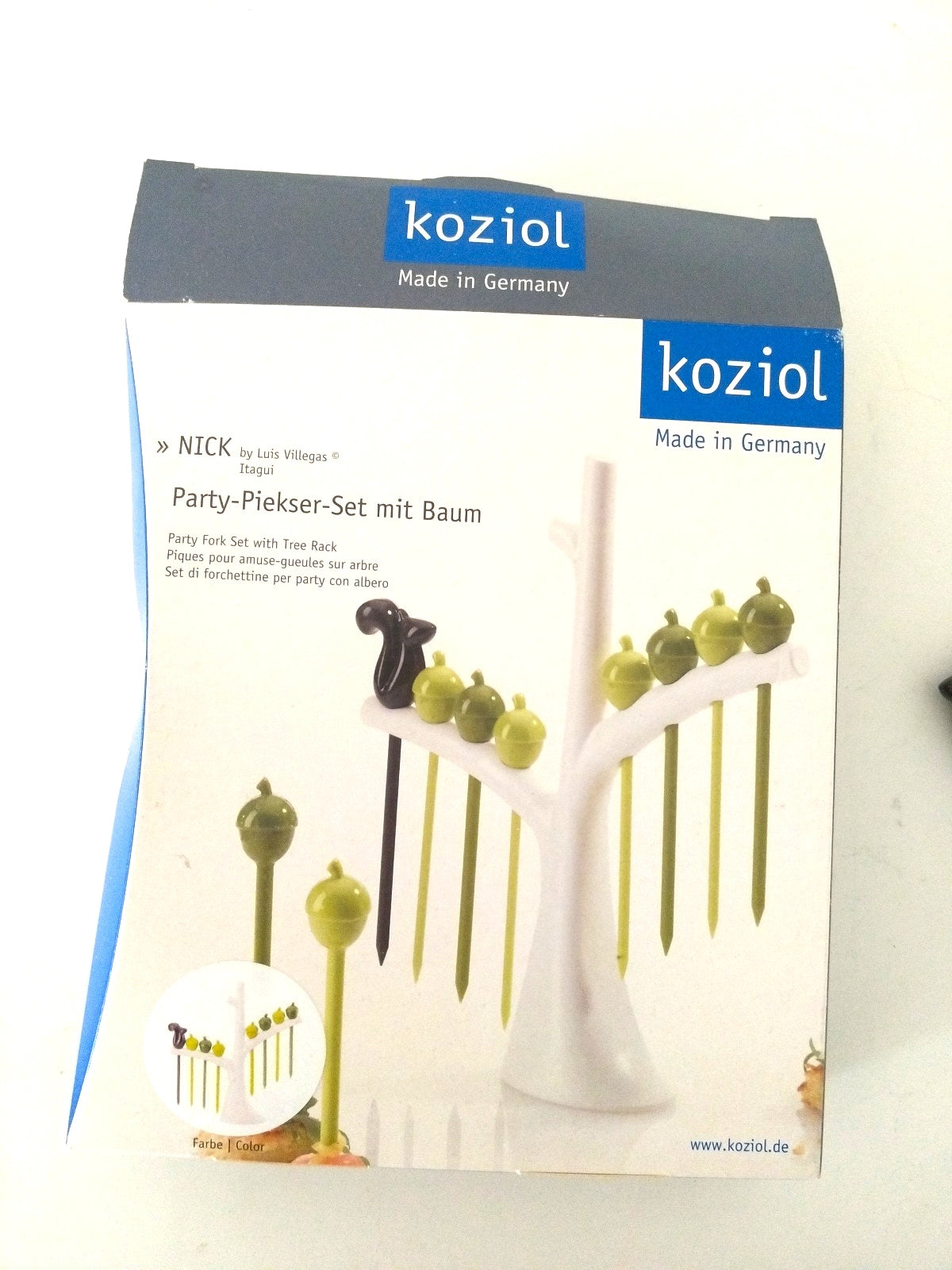 Piques amuse-bouches + support arbre Nick par Luis Villegas pour Koziol 2014
