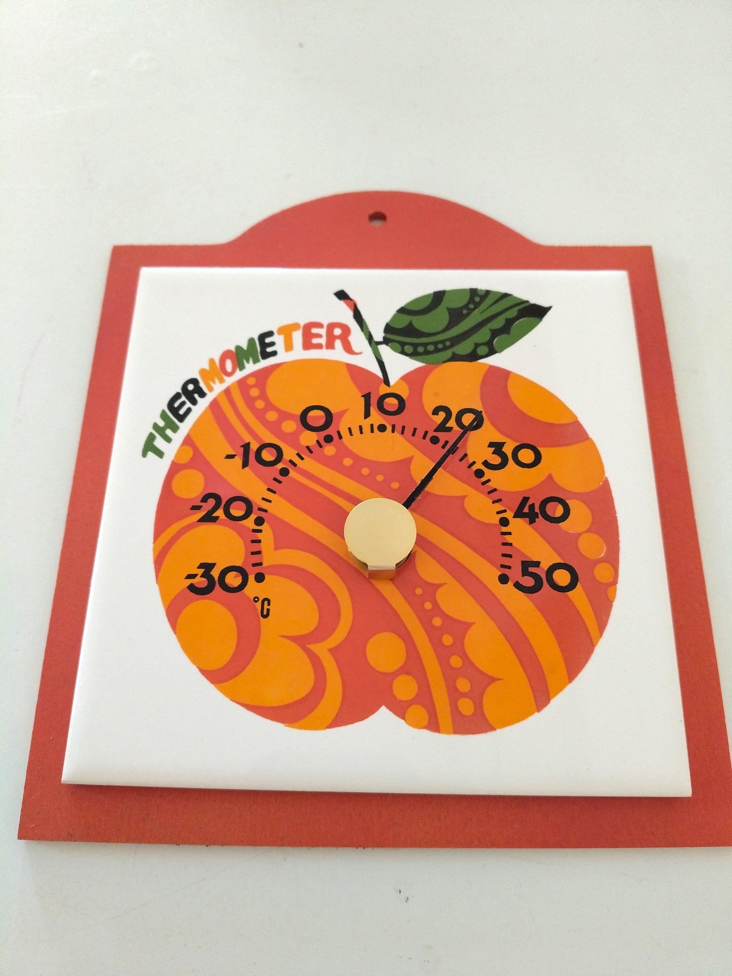 Thermomètre mural 🍎 bois et porcelaine
