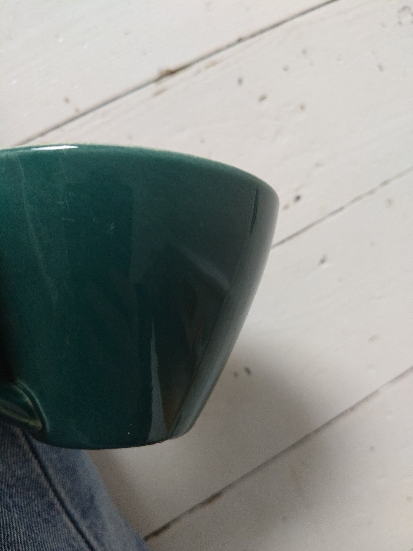 Ensemble 1 tasse verte + 1 soucoupe jaune Kéralux Boch La Louvière Miami Bicolore