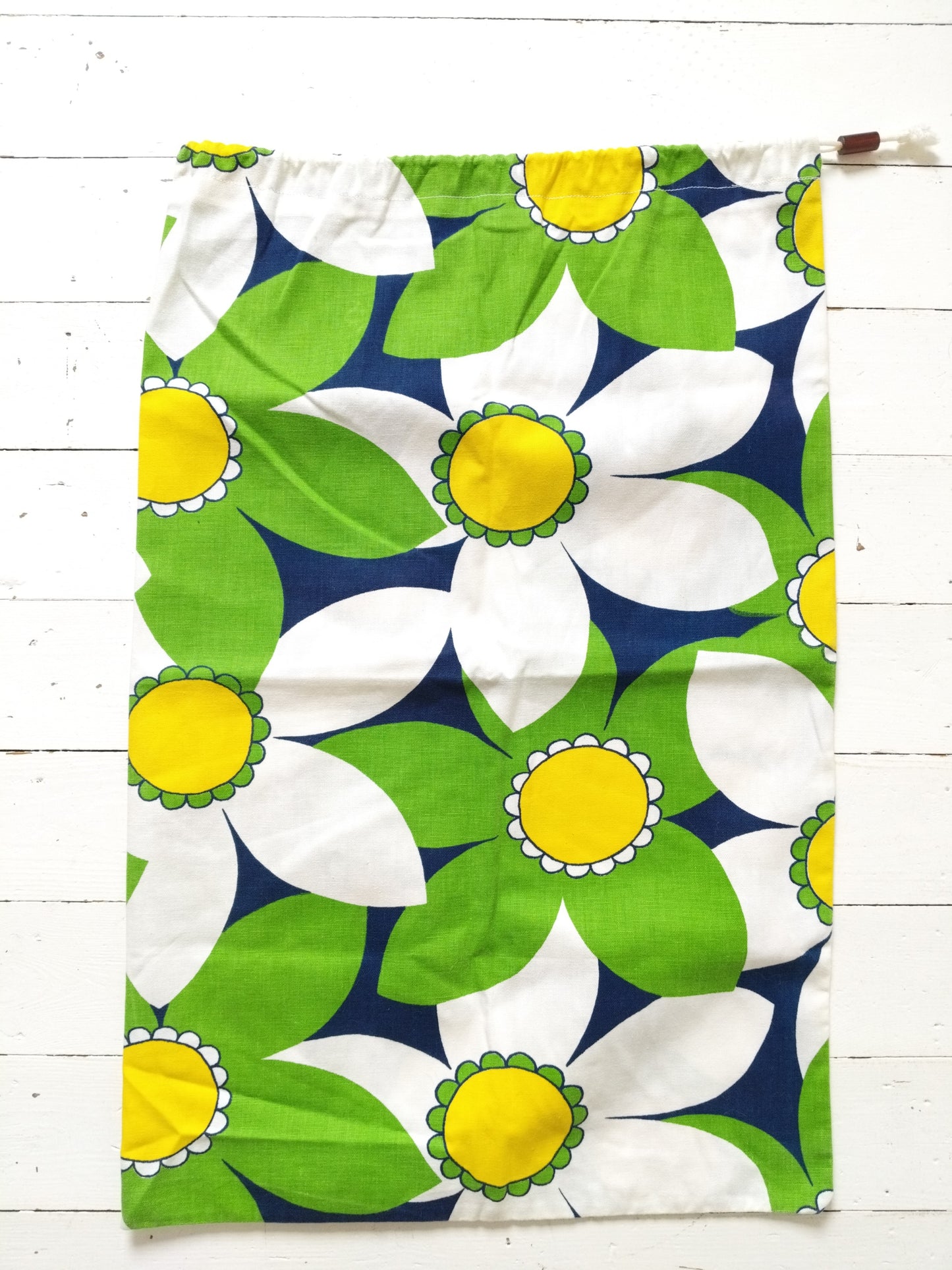 Grand sac à linge vintage en tissu