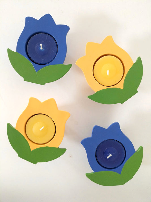 Bougeoir tulipe + bougie (à l'unité)