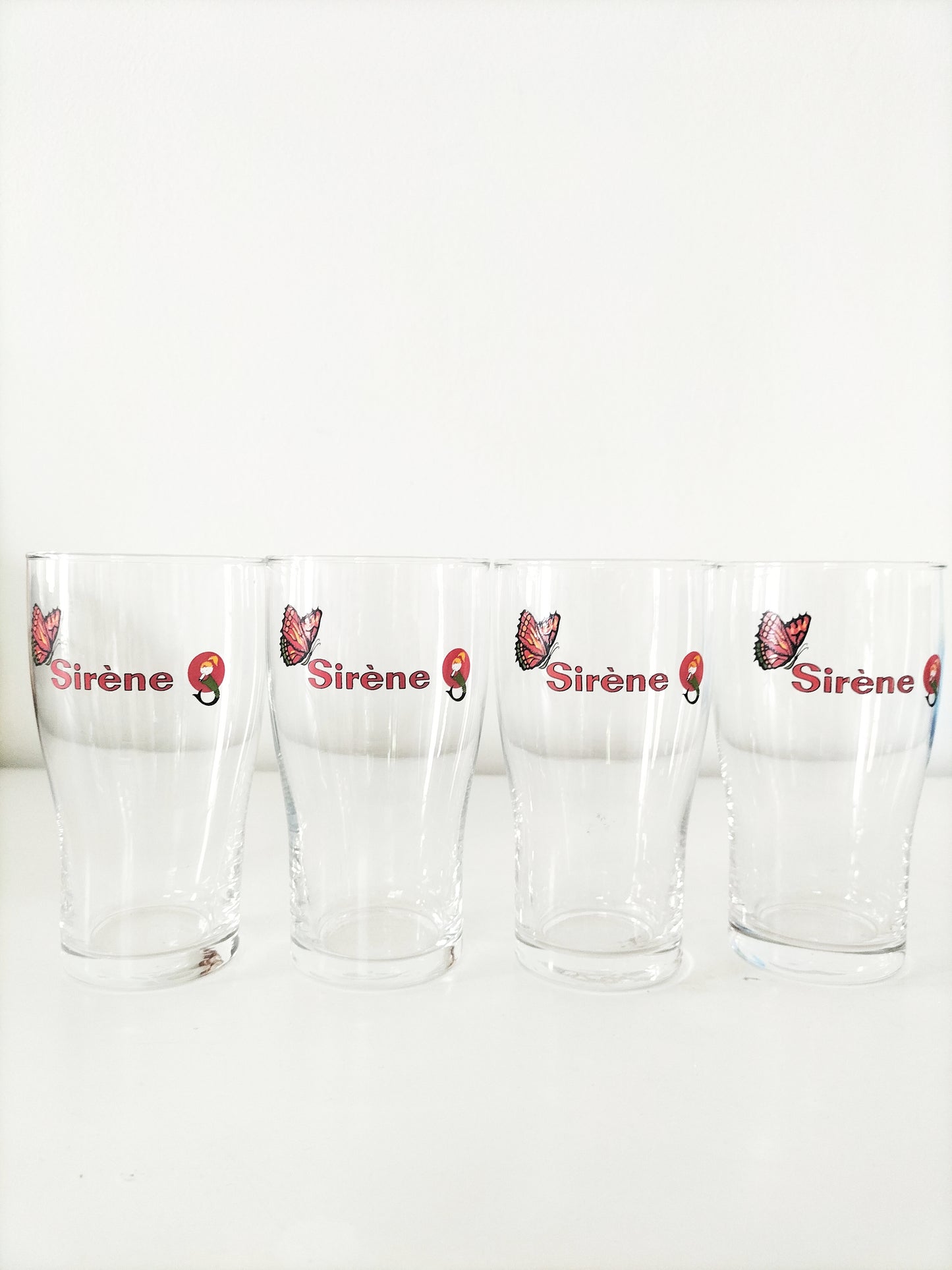 Ensemble de 4 verres publicitaires Sirène limonade