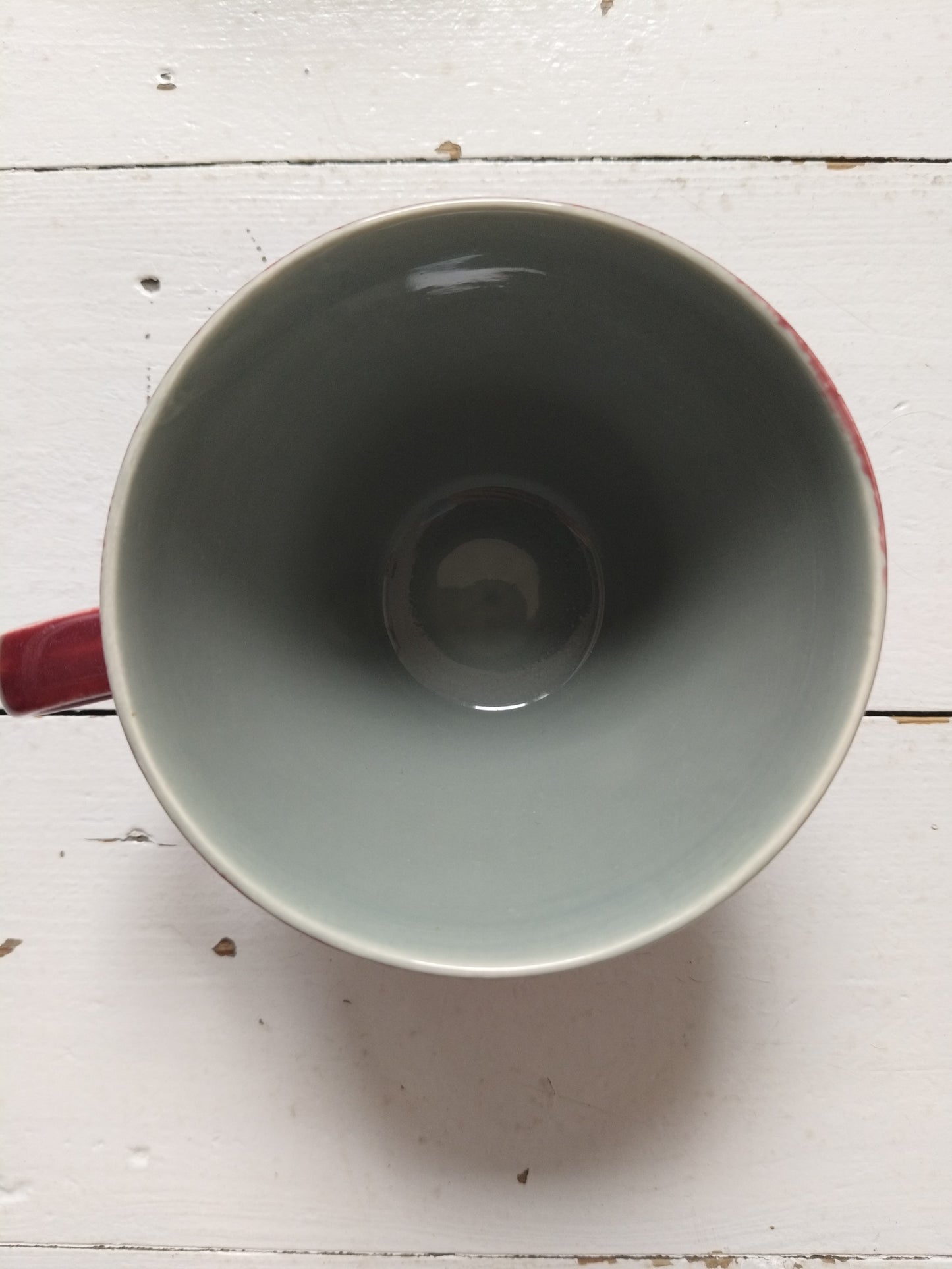 Ensemble 1 tasse bordeaux + 1 soucoupe grise Kéralux Boch La Louvière Miami Bicolore