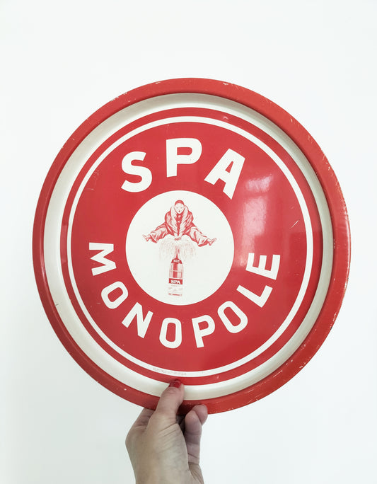 Ancien plateau métallique publicitaire Spa Monopole Spa Orangina Spa Citron Spa Reine