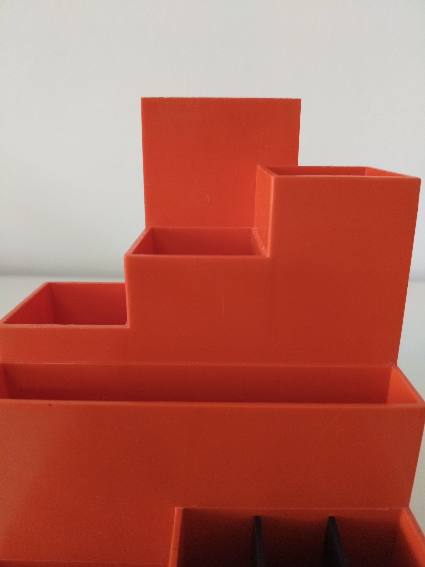 Organisateur de bureau en plastique orange Läufer W.Germany