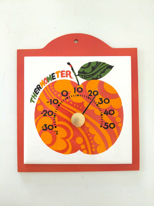 Thermomètre mural 🍎 bois et porcelaine