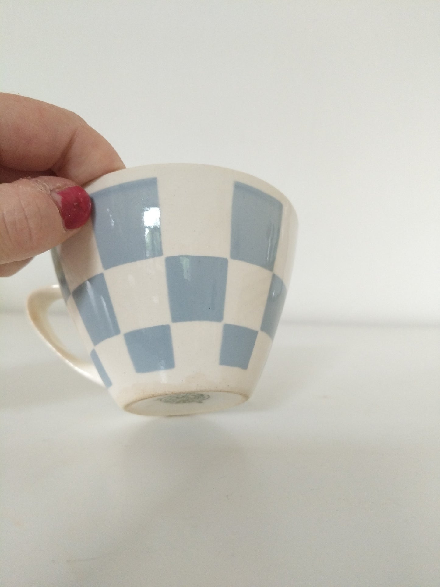 Ensemble tasse + soucoupe Boch La Louvière Damier au choix