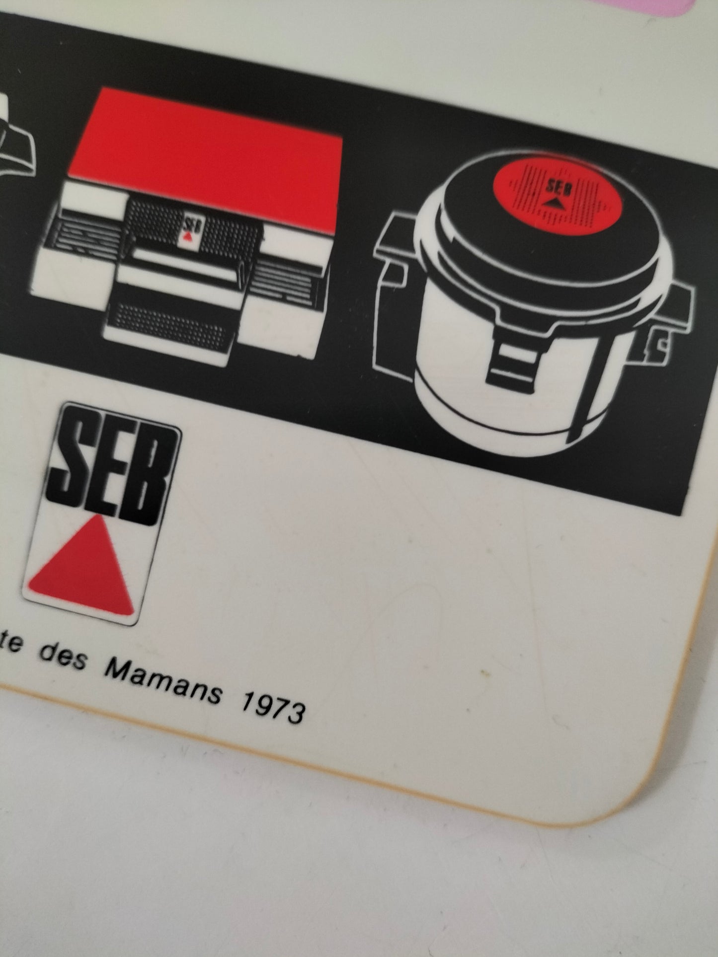 Planche à découper publicitaire Seb 1973 (double face, français/ néerlandais) à l'unité