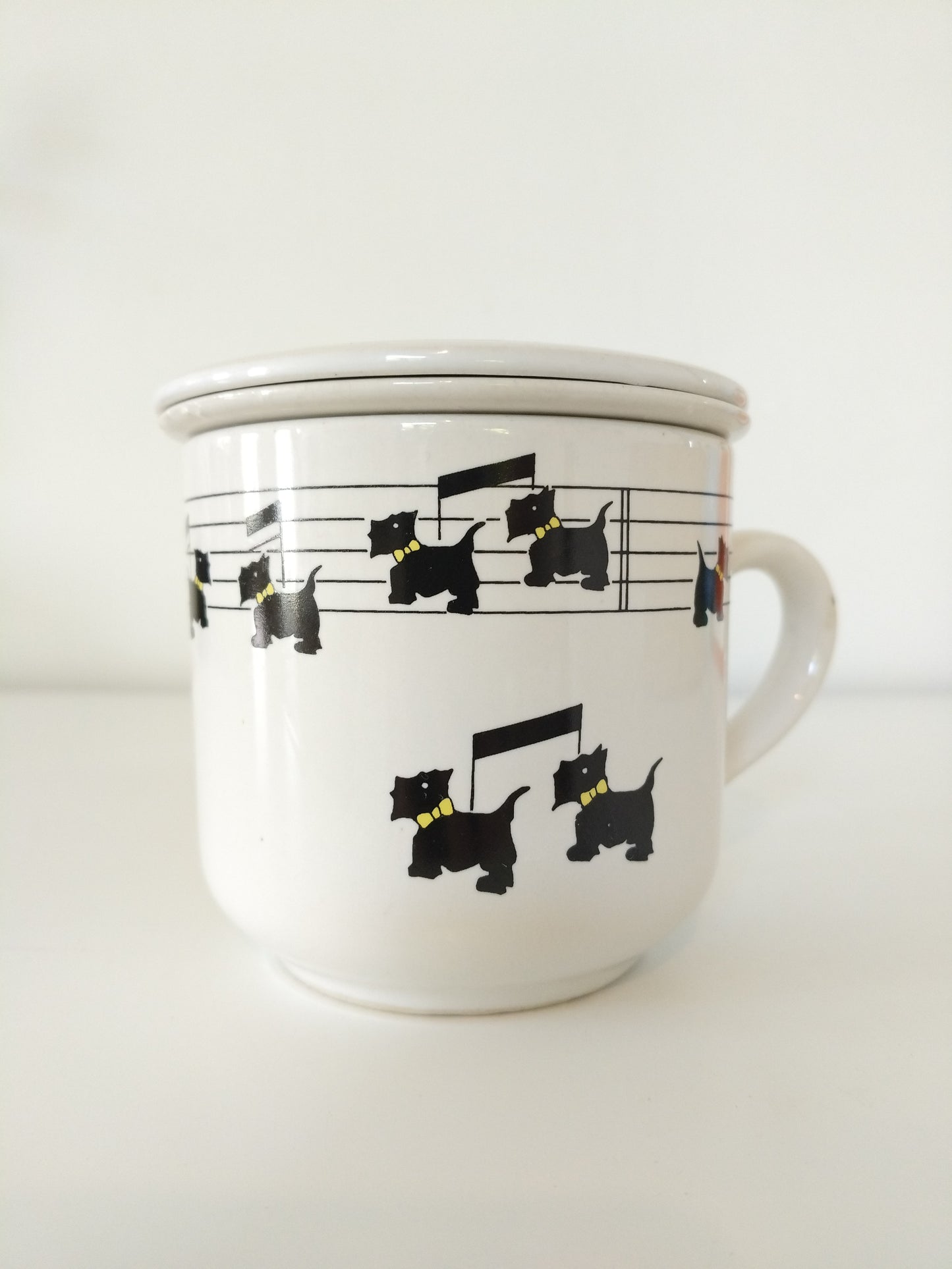 Tisanière/ tasse à thé en porcelaine KGG décor scottish terrier