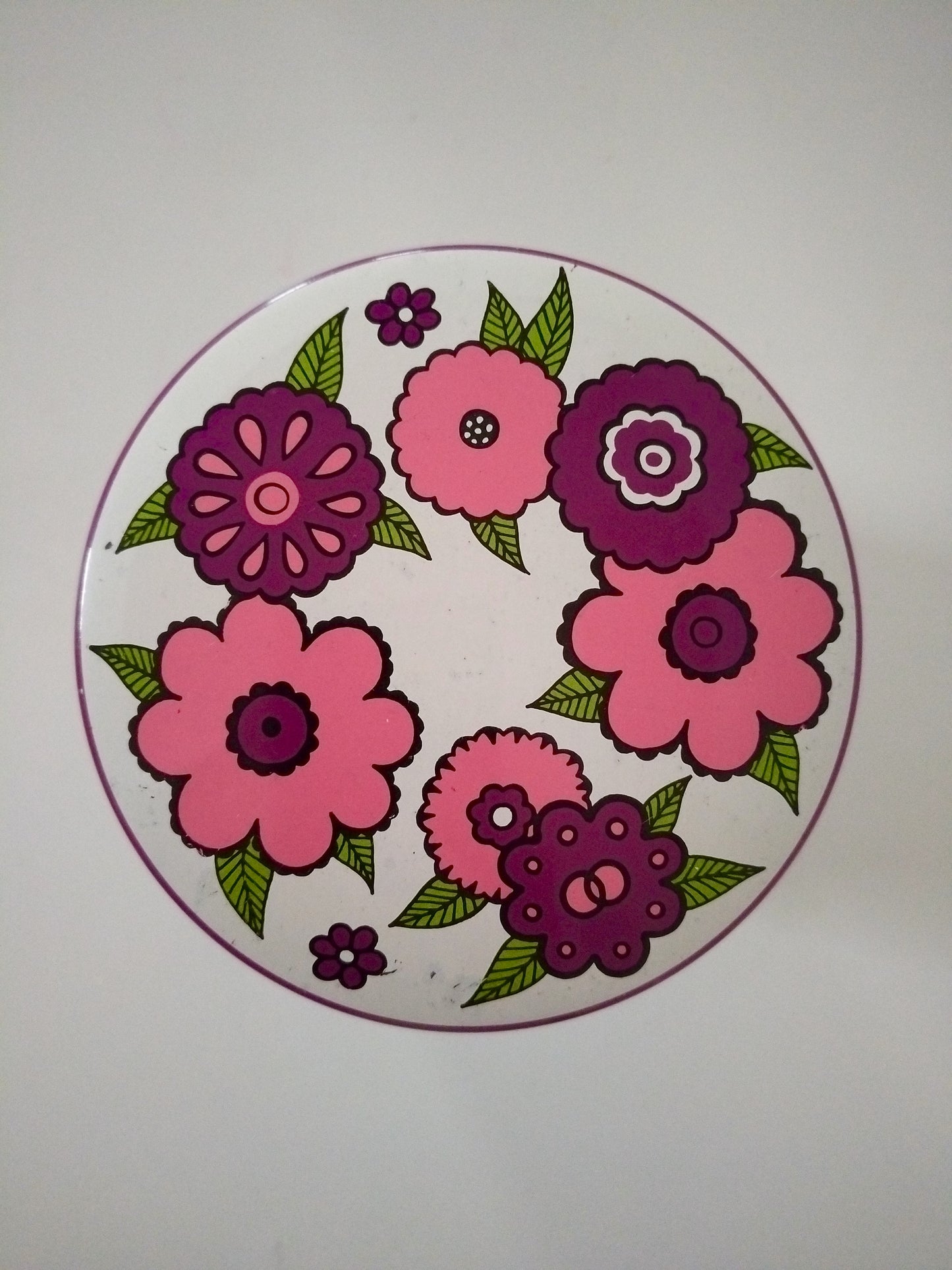 Boîte métallique flower power Baret Ware England