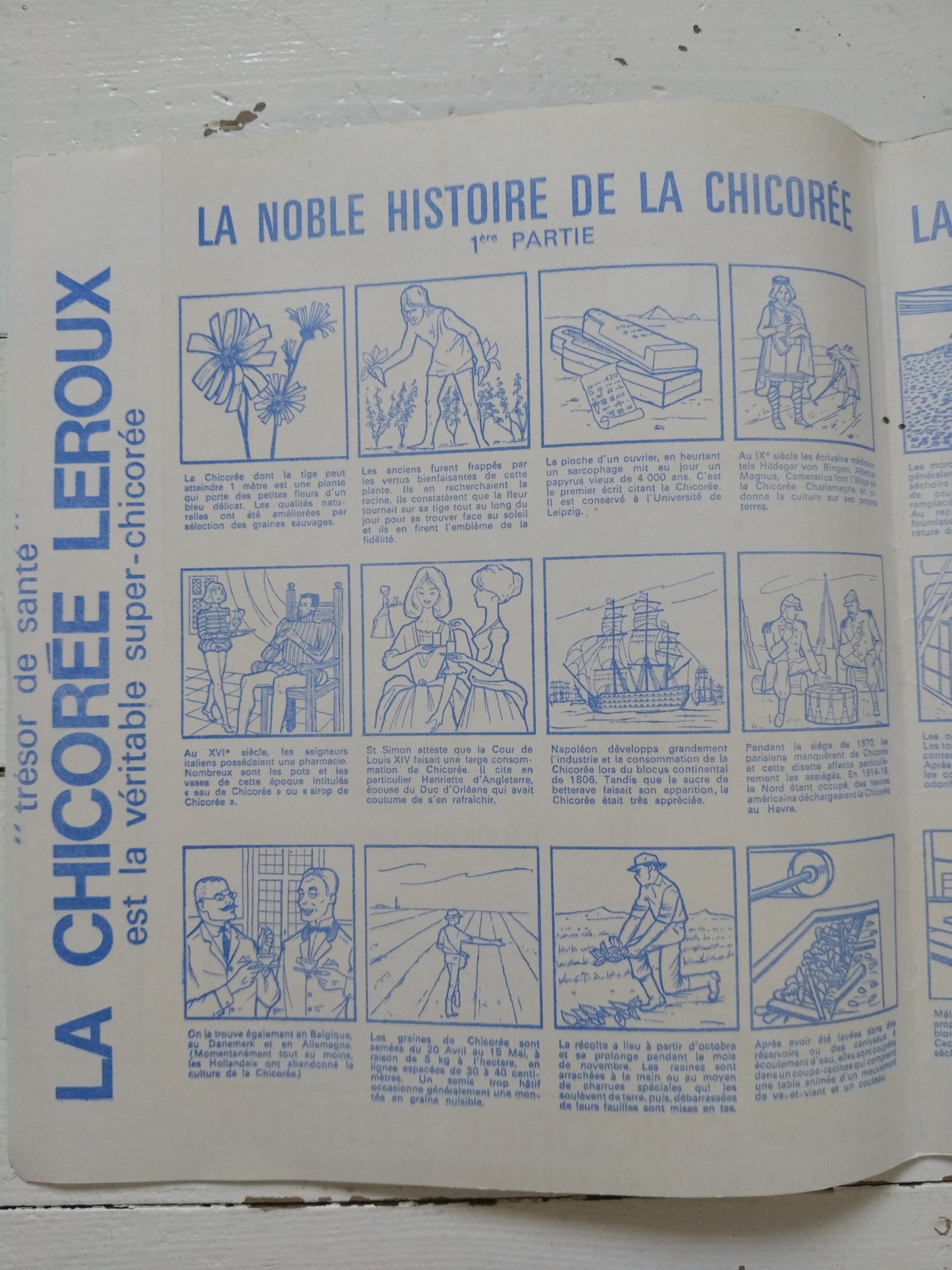 Ancien protège-cahier en papier publicitaire chicorée Leroux A5