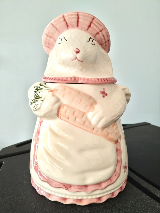 Gros pot à biscuits lapine en céramique - cetaitmieuxavant