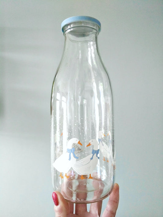 Bouteille en verre VMC décor oies