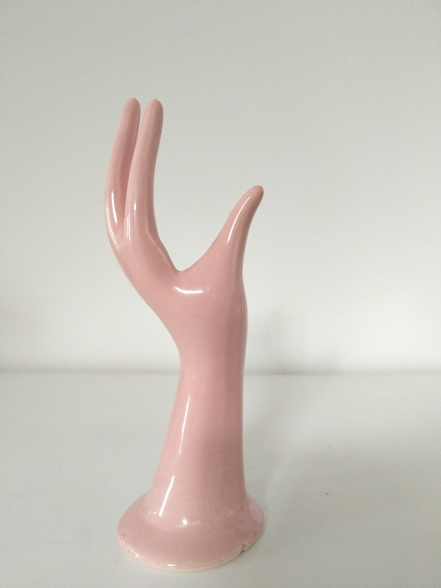 Soliflore baguier main en céramique rose