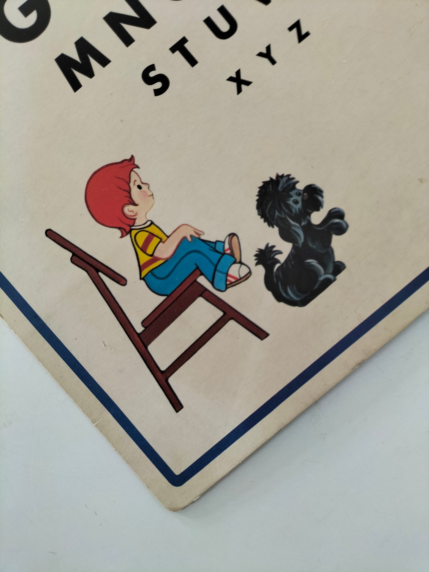 Affiche murale cartonnée "eye chart" Fisher Price 1977