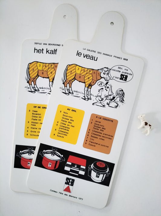 Planche à découper publicitaire Seb (double face, français et néerlandais) à l'unité