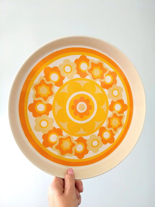 Plateau métallique rond Lollipop J.R.M design by Ian Logan England