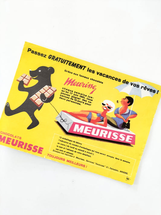 Ancien buvard publicitaire chocolats Meurisse (1961)