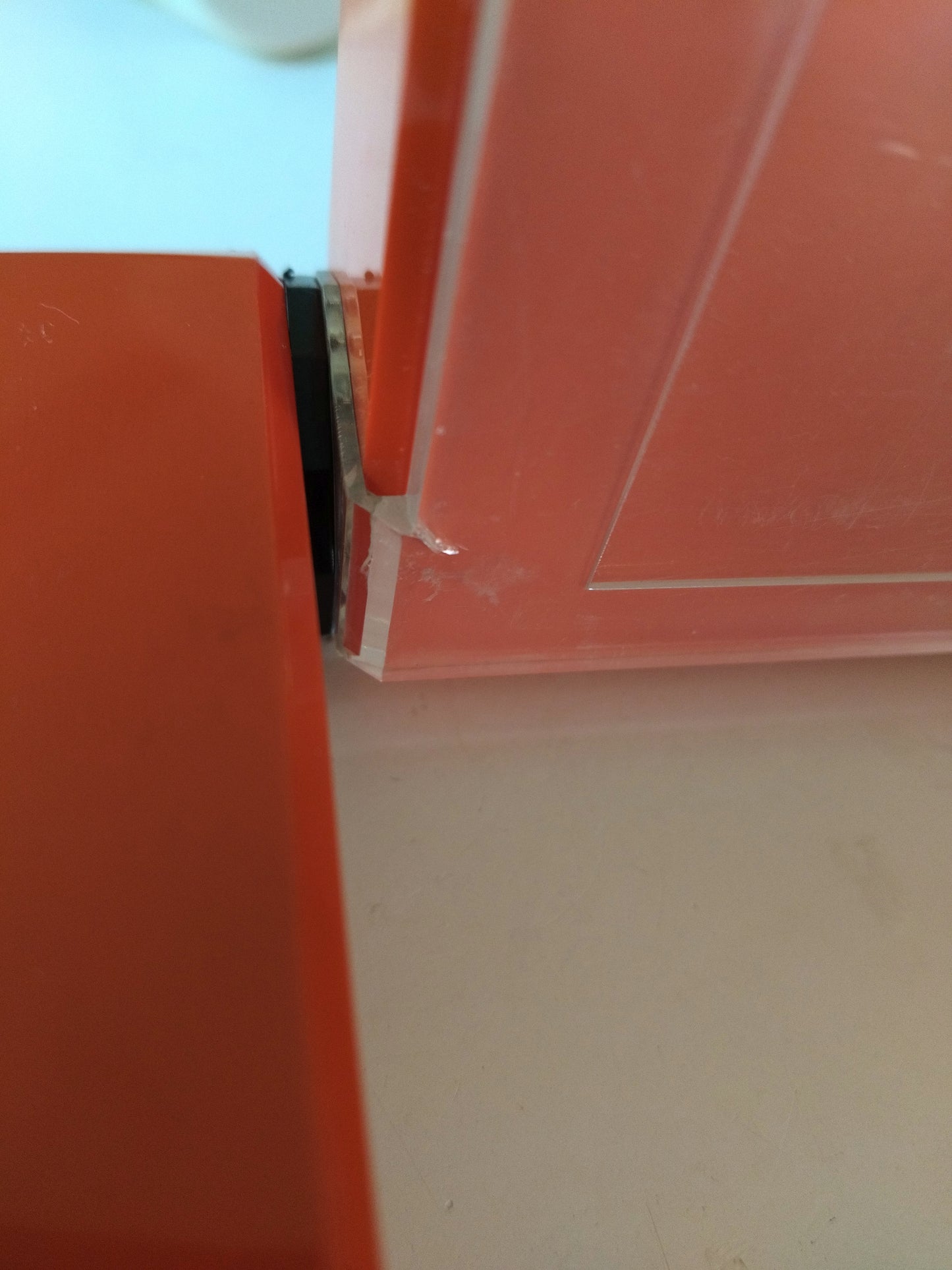 Organisateur de bureau vintage en plastique orange