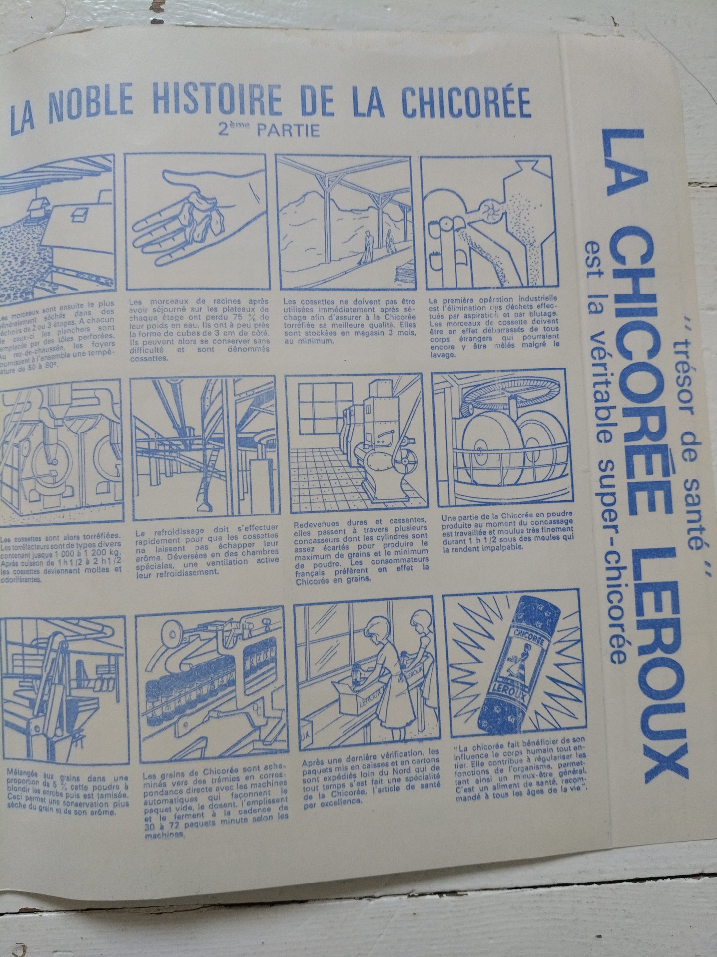 Ancien protège-cahier en papier publicitaire chicorée Leroux A5