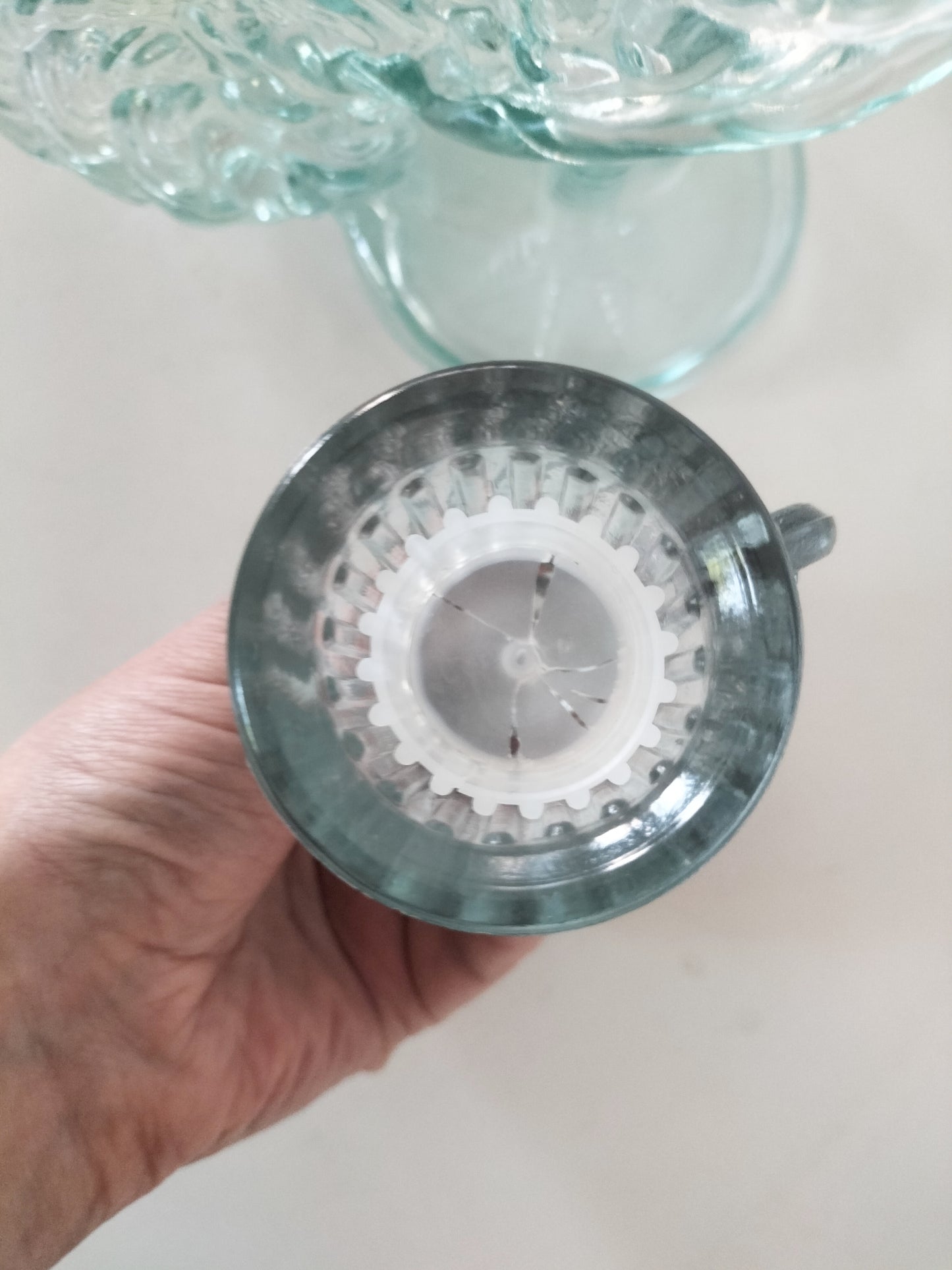 Bouteille carafe coq en verre