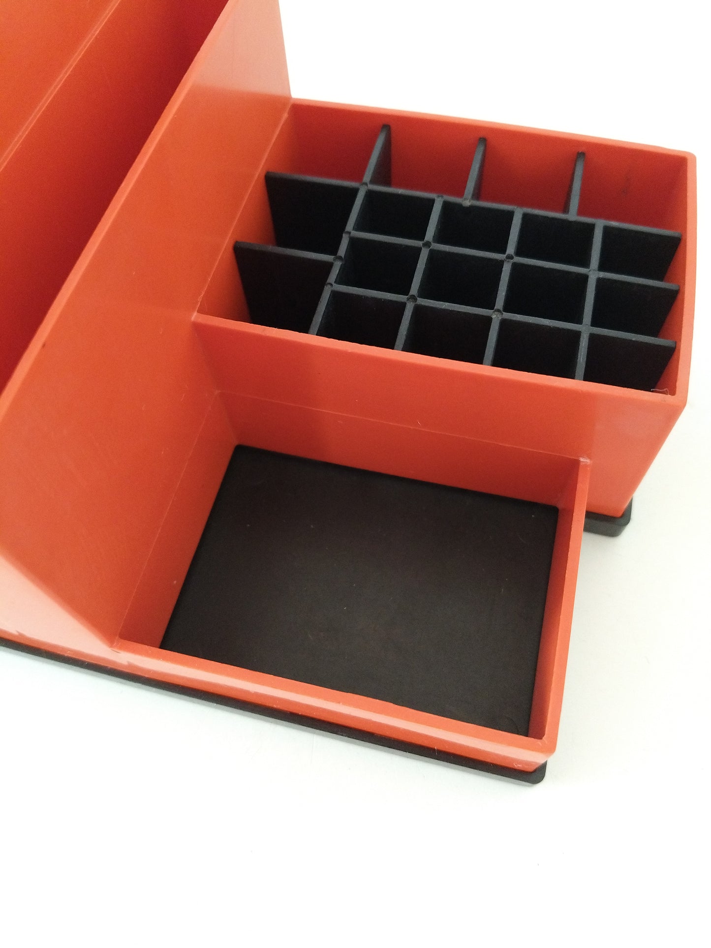 Organisateur de bureau en plastique orange Läufer W.Germany