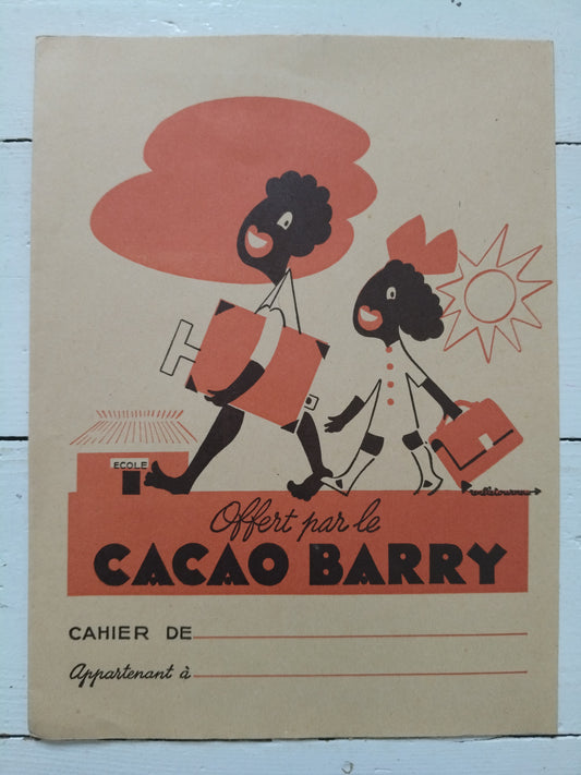 Ancien protège-cahier en papier publicitaire Cacao Barry A5