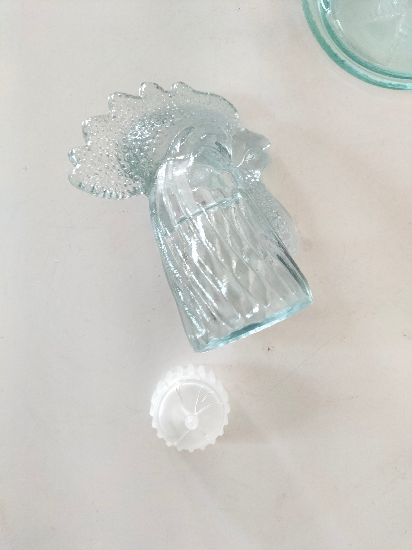 Bouteille coq en verre
