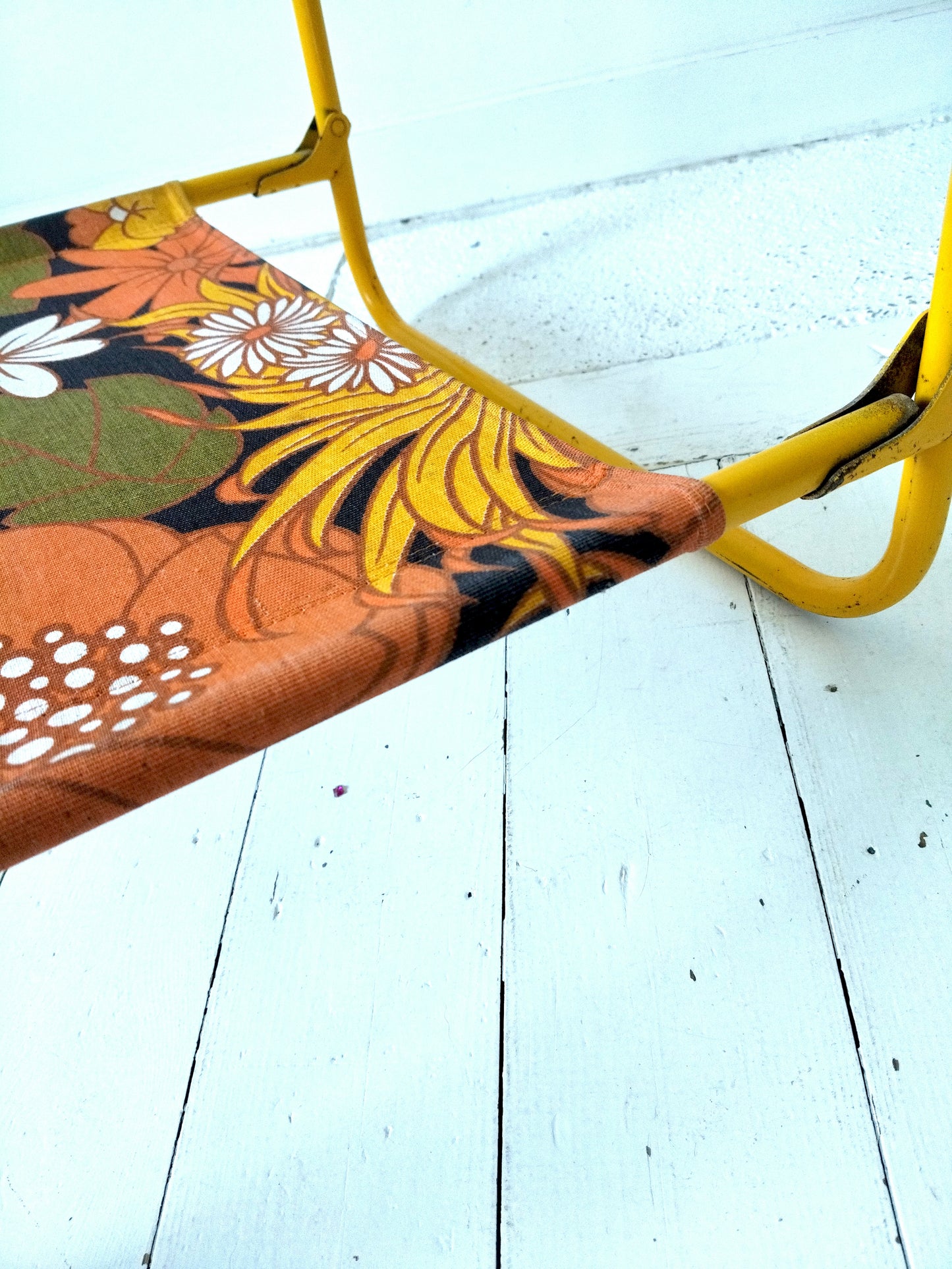 Chaise de plage pliante vintage flower power