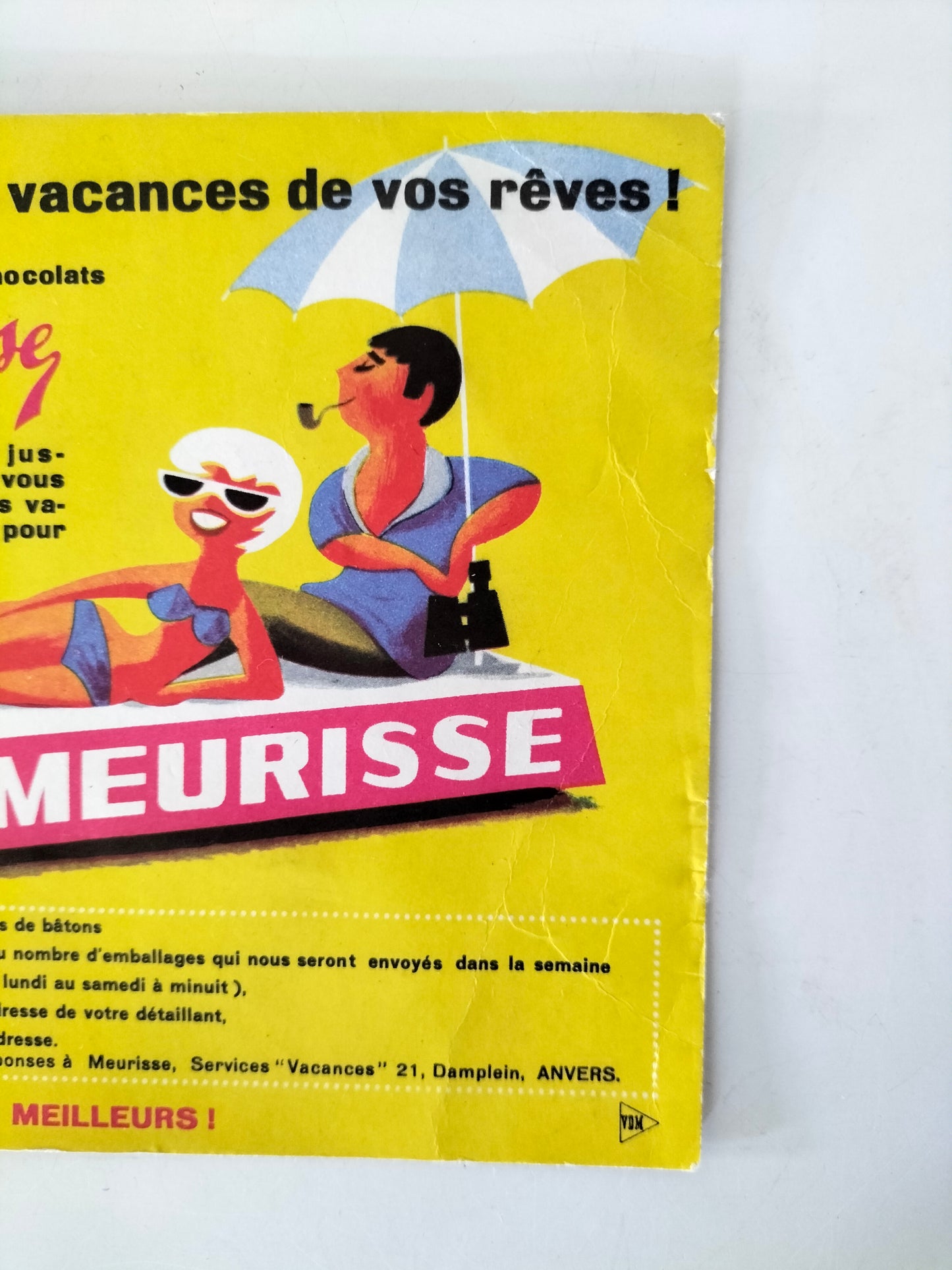Ancien buvard publicitaire chocolats Meurisse (1961)