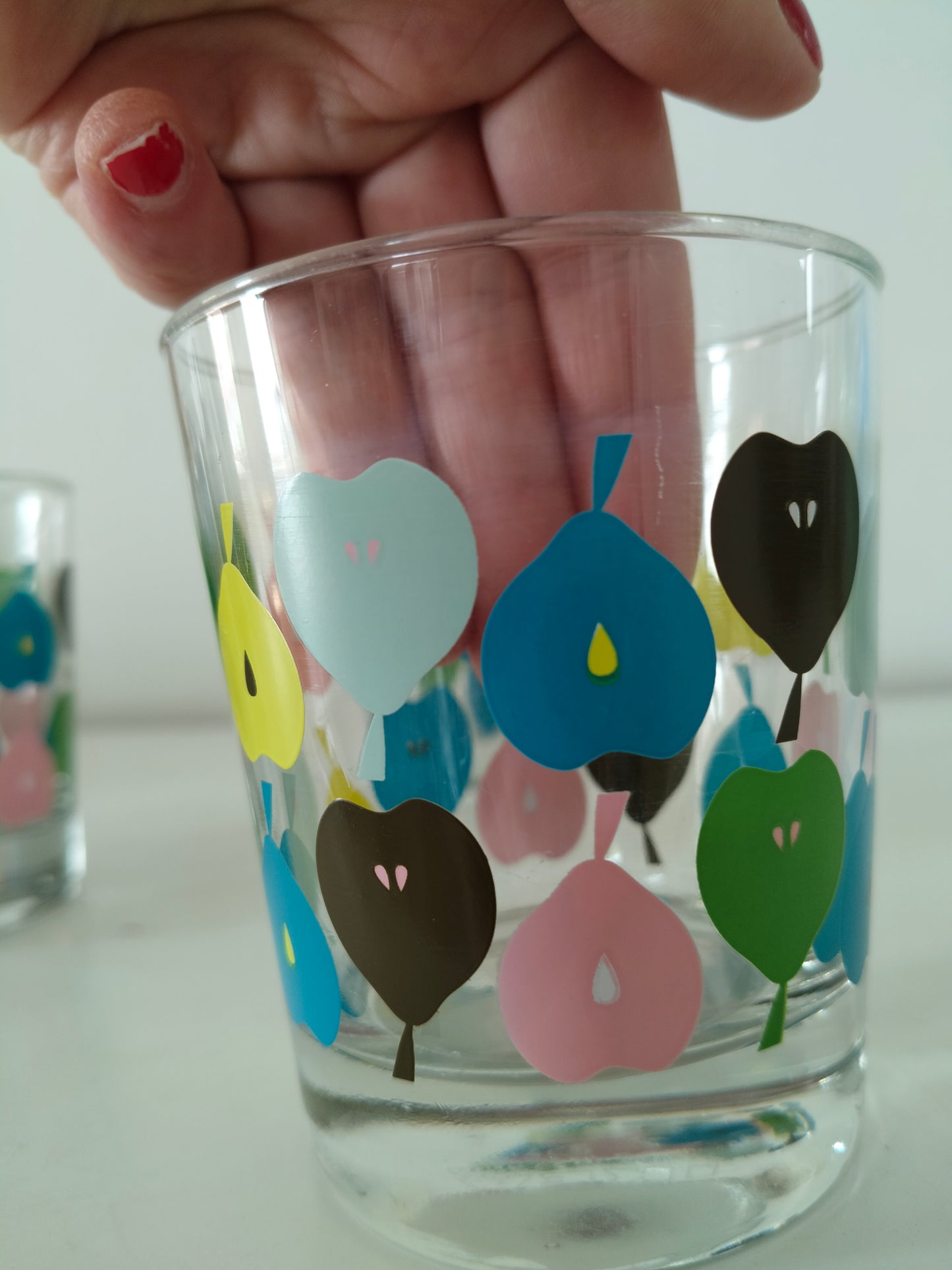 Duo de verres Ikea décor poires