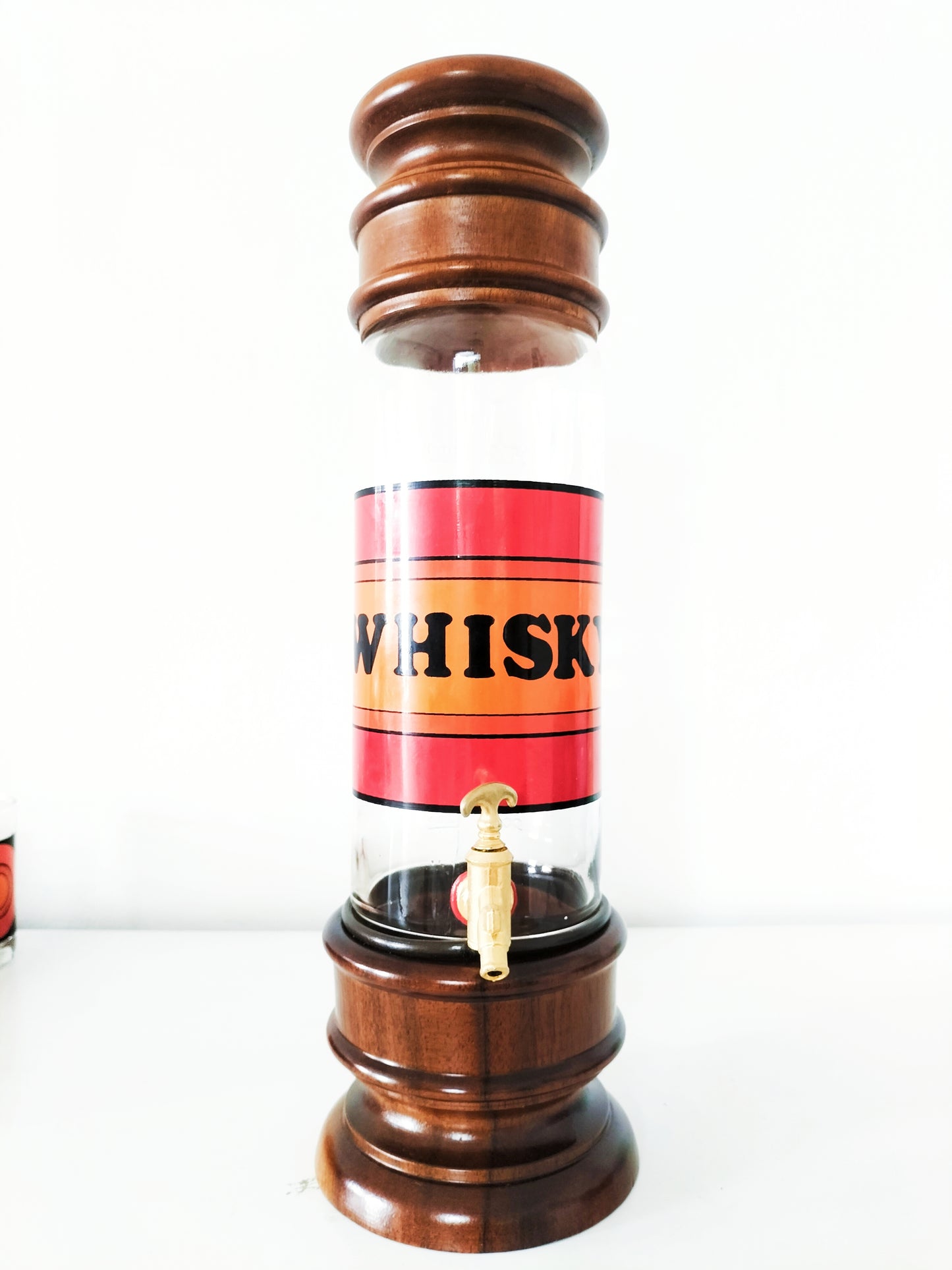 Set à whisky seventies : bouteille/ fontaine et 4 verres