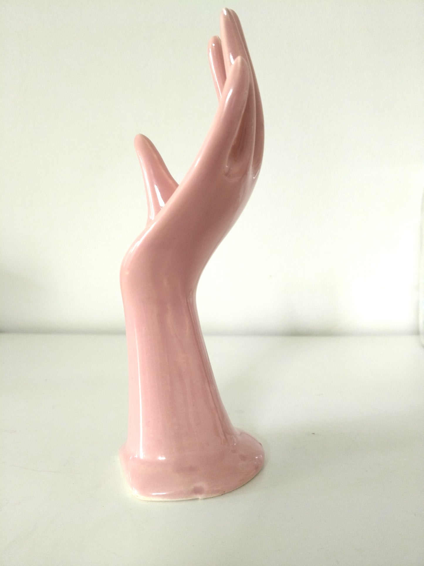 Soliflore baguier main en céramique rose